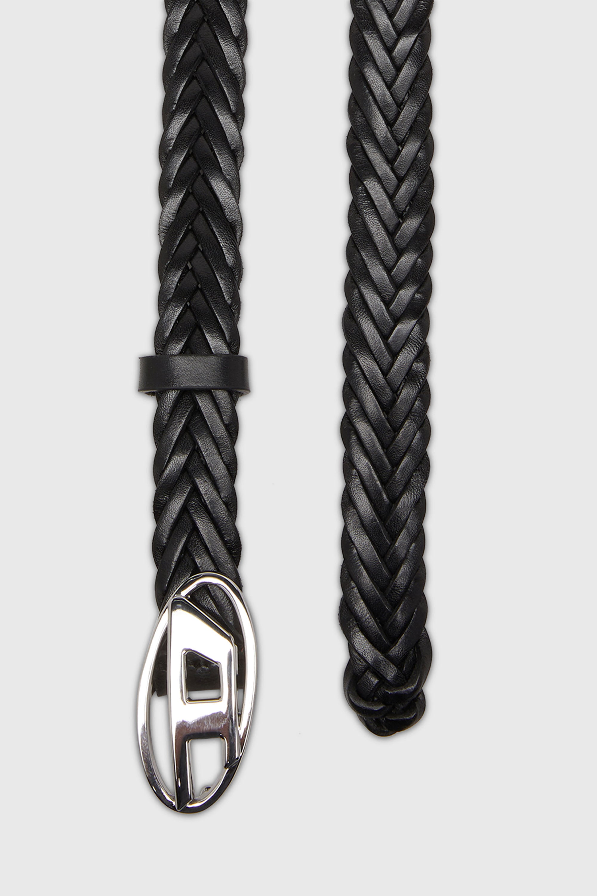 Diesel - B-1DR 20, Cintur&oacute;n 1.9 cm de cuero trenzado Mujer in Negro - 2