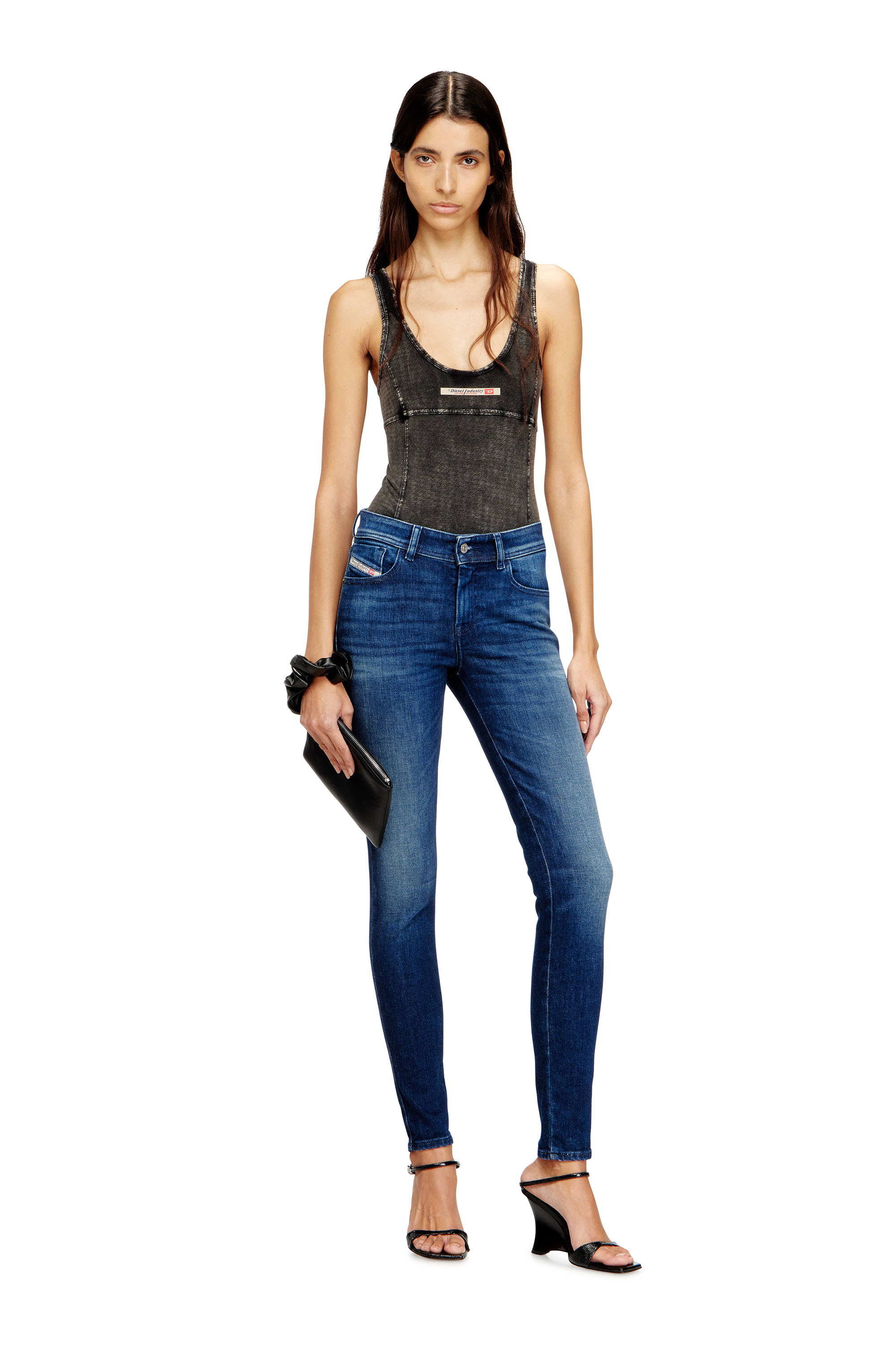 Diesel - Skinny Jeans 2017 Slandy 09N12 Mujer, Azul Oscuro - 2