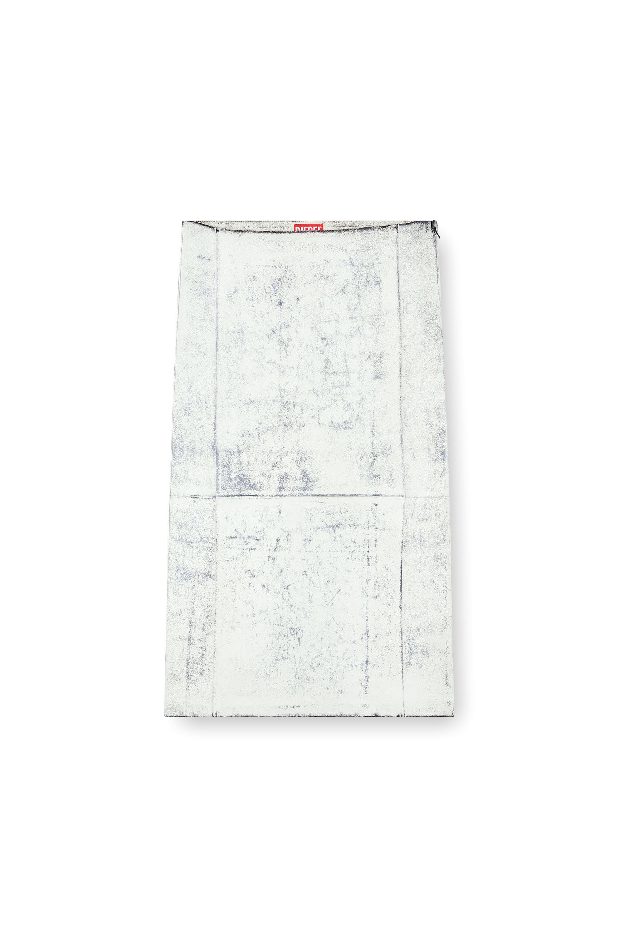 Diesel - L-ILY, Woman's Leather midi skirt with plaster effect in White - 5