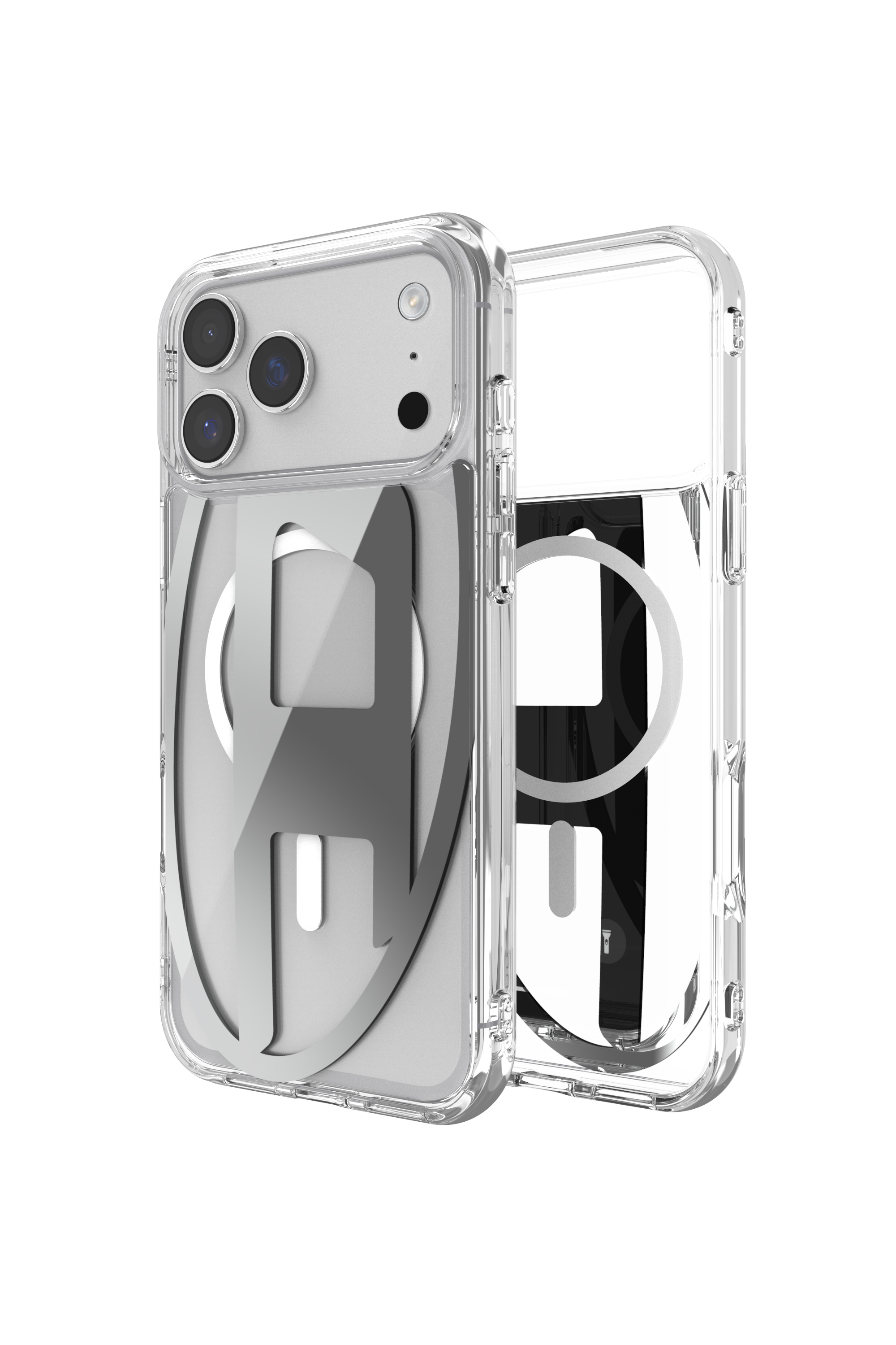 Diesel - 60414 AOP CASE, Funda metálica Oval D con Magsafe para iPhone 17 Pro Max Unisex in Gris - 1