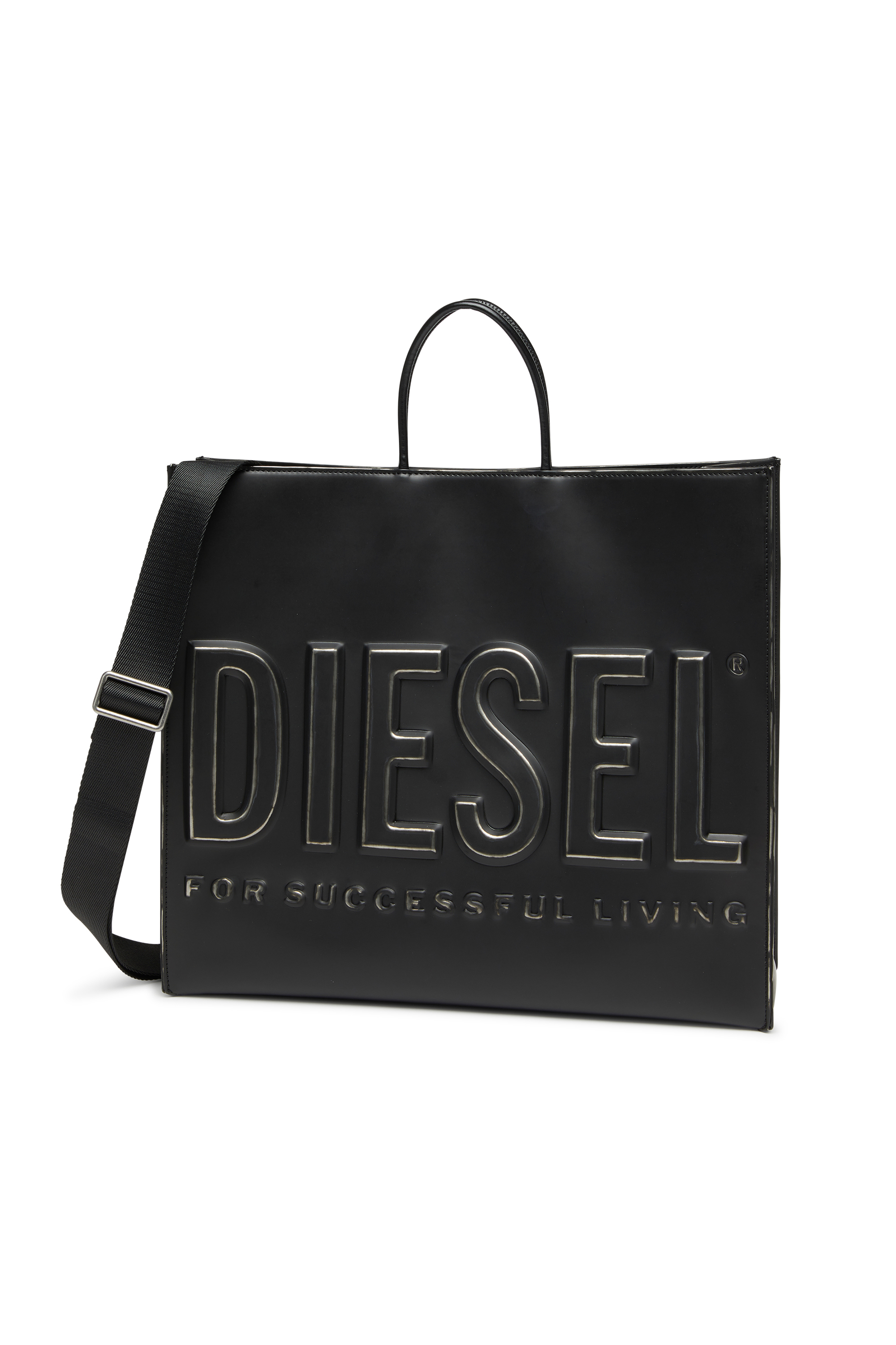 Diesel - DSL 3D TOTE EW X, Dsl 3D Bolso con correa ajustable Unisex in Negro - 5