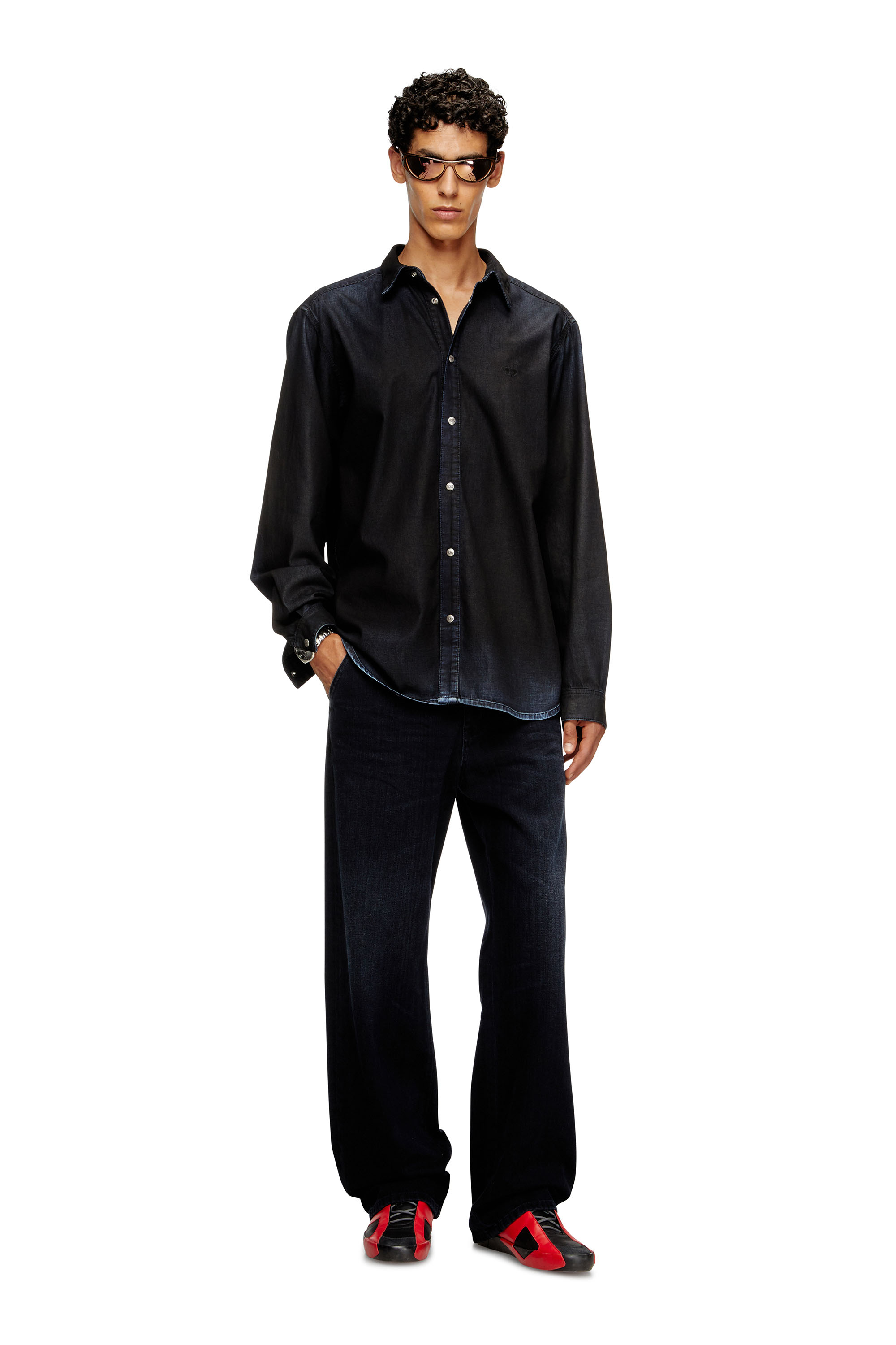 Diesel - D-SIMPLY, Camisa de denim de mangas largas Hombre in Azul marino - 2