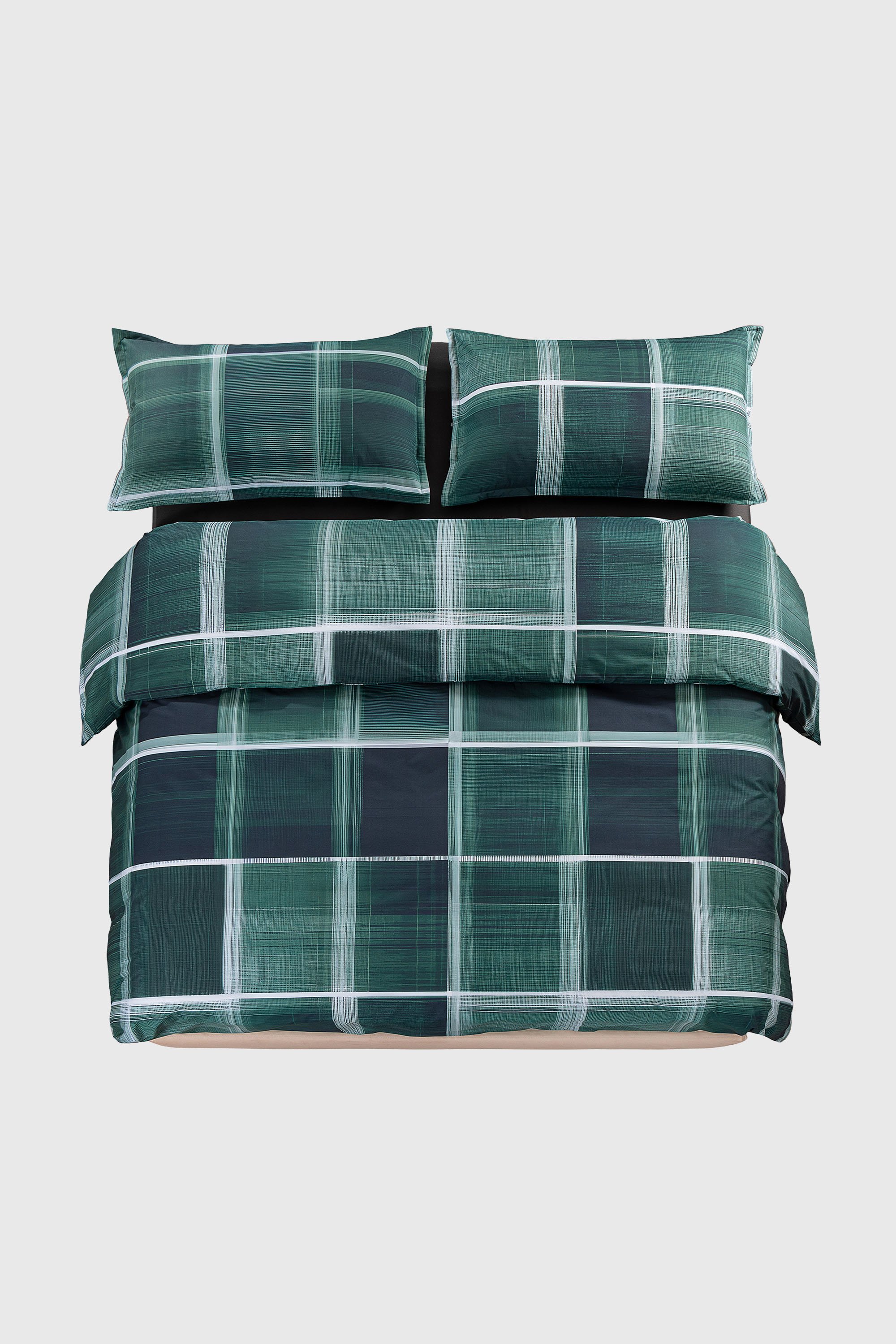 Diesel - 1016332  PSYCHEDELIC CHECKS BLUE  DUVET, Juego de funda n&oacute;rdica de percal para cama queen size Unisex in Verde - 1