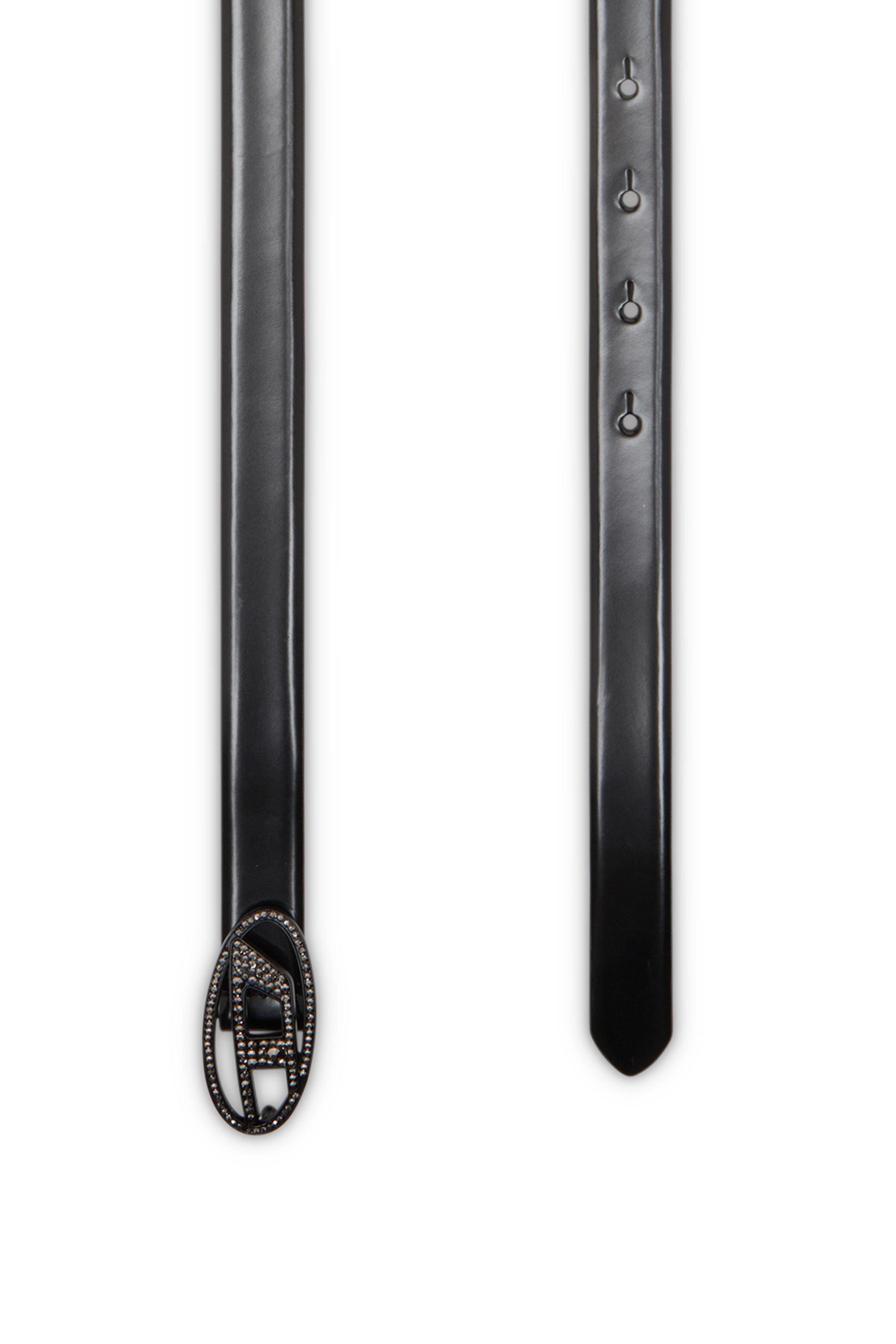 Diesel - B-1DR STRASS 20, Cinturón de cuero con hebilla de strass Mujer in Negro - 2