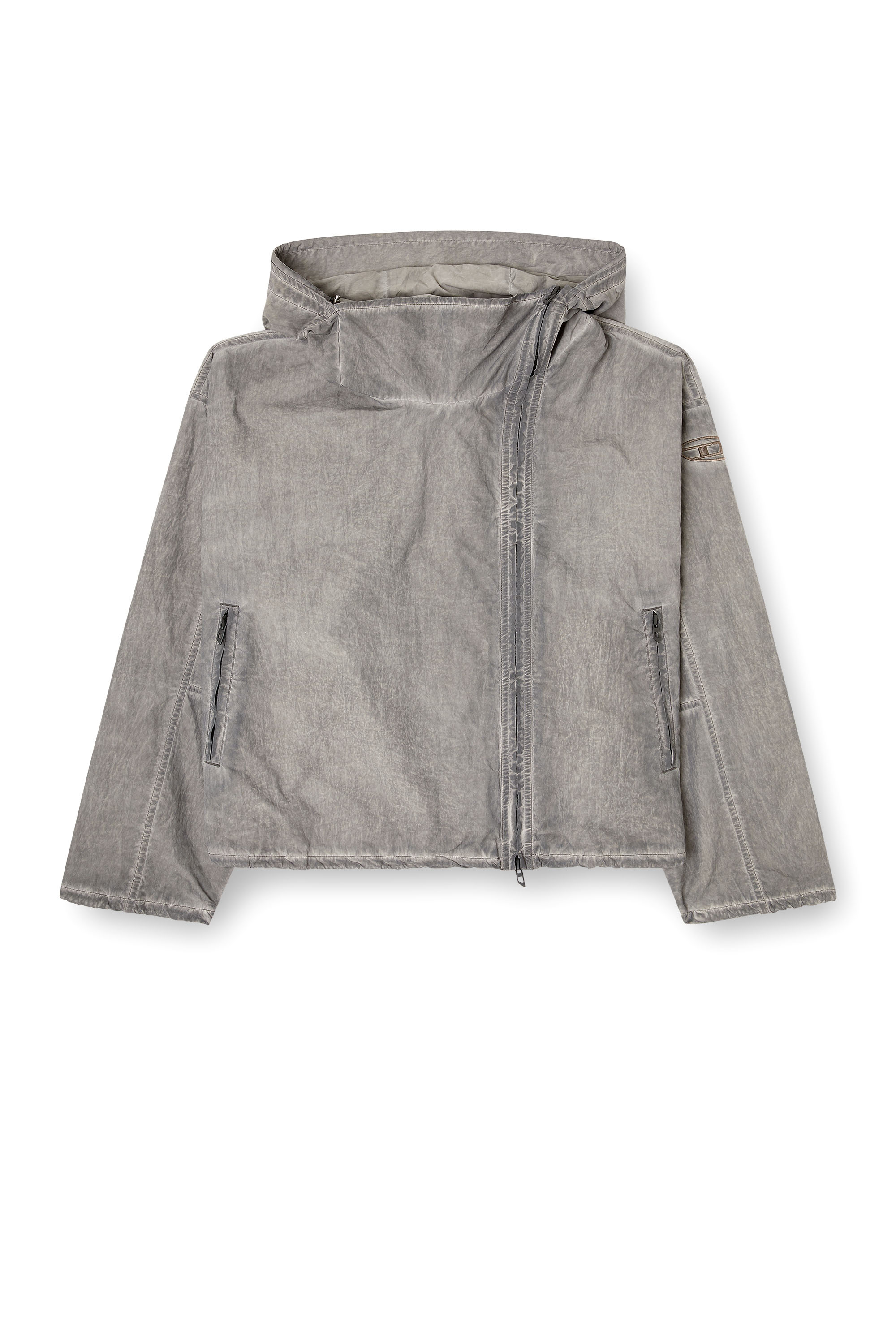 Diesel - G-ORILLA, Rompevientos con capucha de Taslan tratado Mujer in Gris - 3