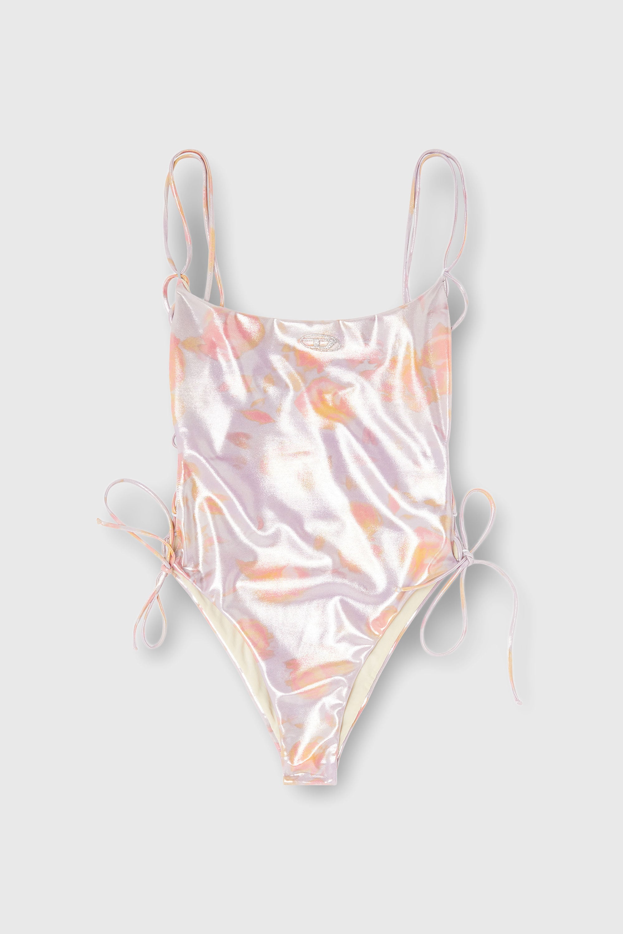 Diesel - REGAN-UTLT, Ba&ntilde;ador con cordones met&aacute;licos y estampado floral Mujer in Morado - 2