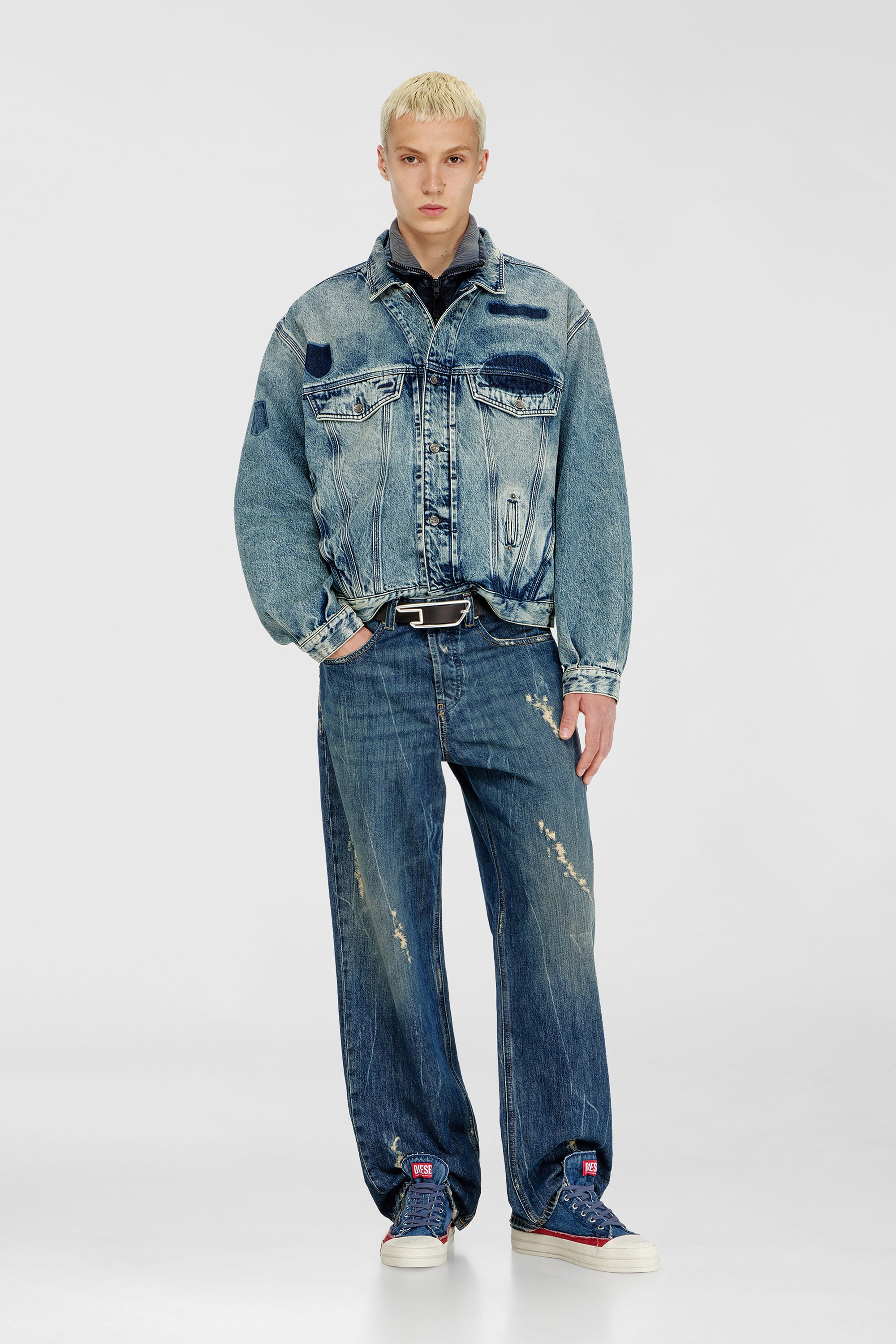 Diesel - Relaxed Jeans 2001 D-Macro 09Q28 Hombre, Azul medio - 1