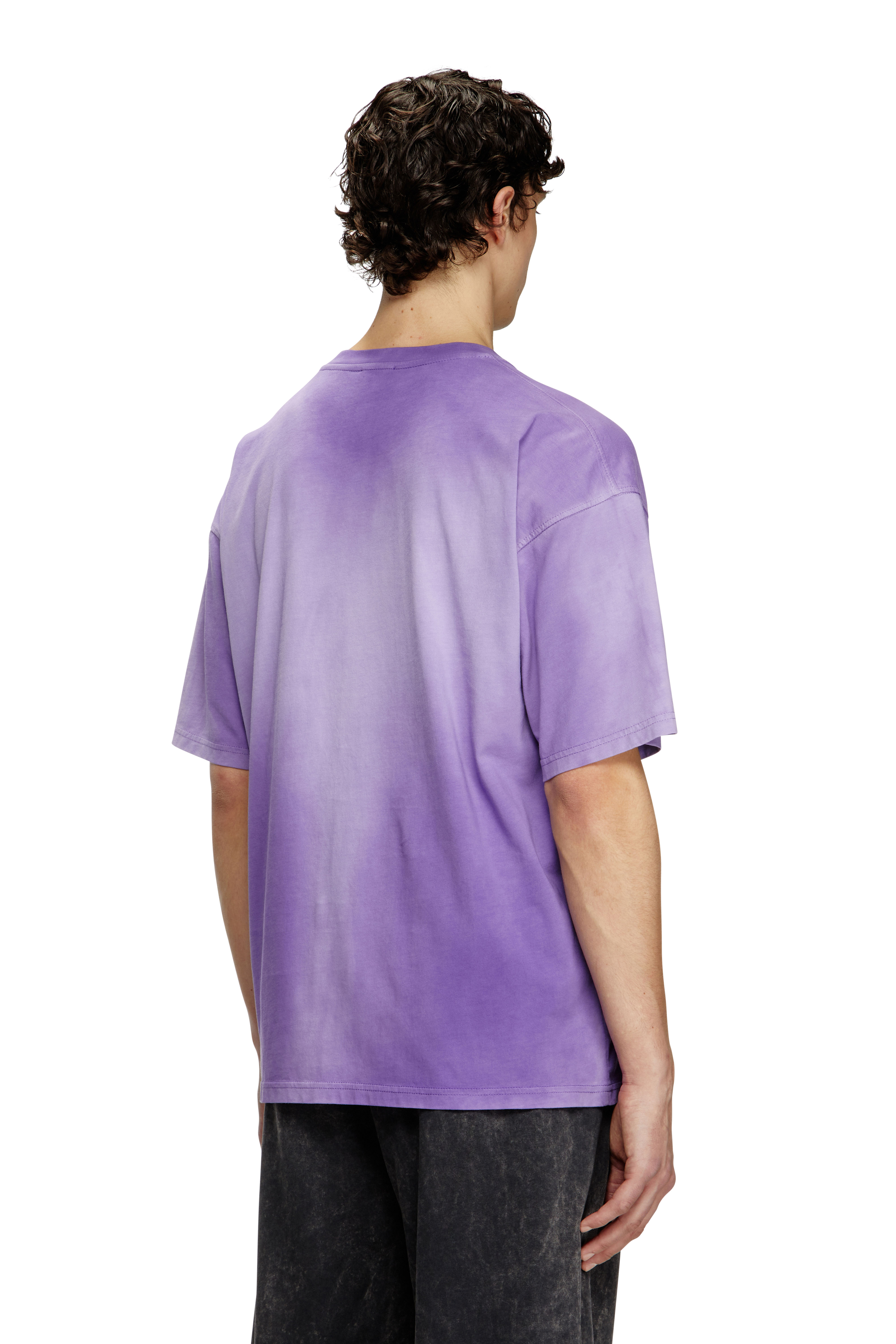 Diesel - T-BOXT-R27, Camiseta desteñida con bordado de micro logotipo Hombre in Morado - 4