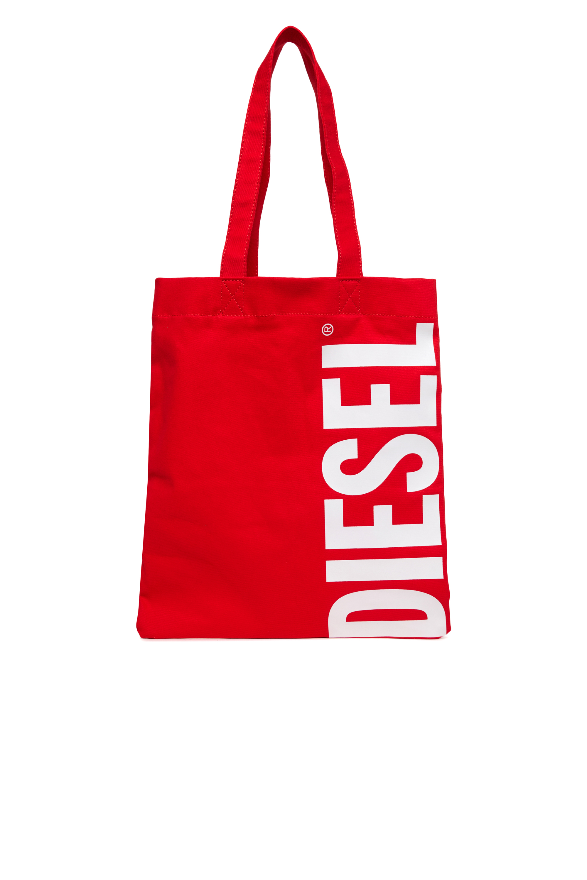 Diesel - WRELD, Bolso de lona con maxi estampado de logo Mujer in Rojo - 1