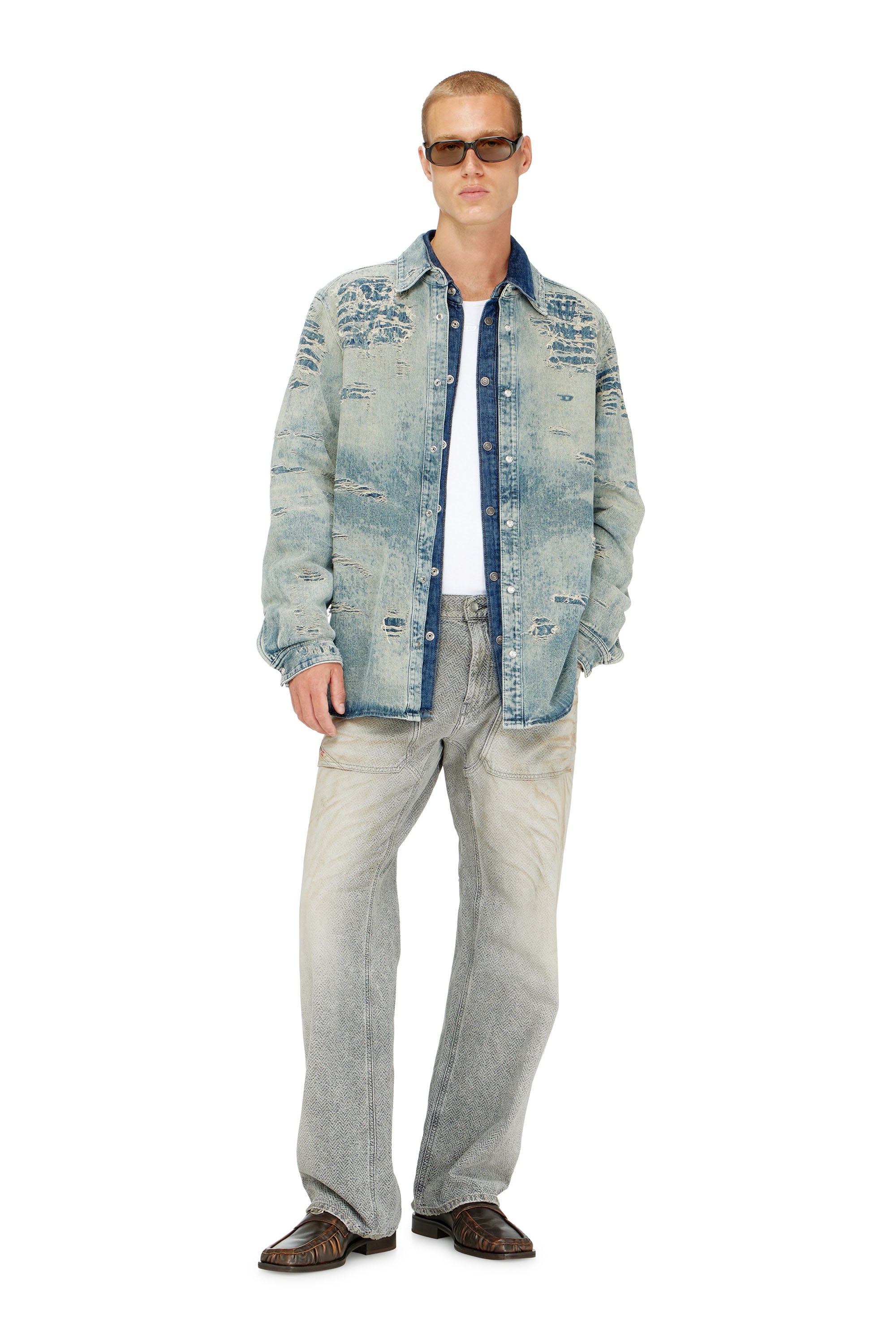 Diesel - Relaxed Jeans D-Zeta 09Q11 Hombre, Gris - 1