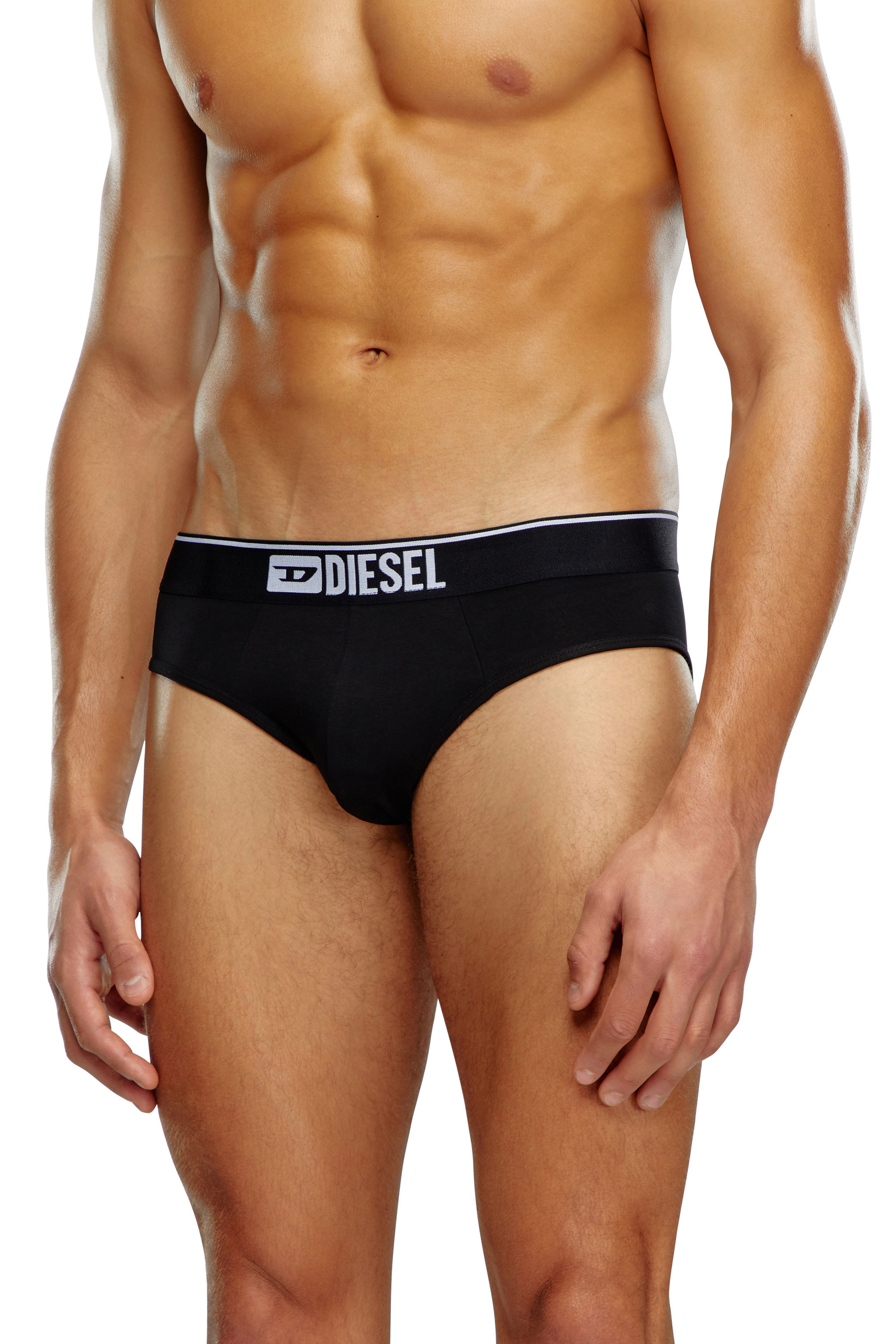 Diesel - UMBR-ANDRETHREEPACK, Paquete de tres slips lisos con logotipo Hombre in Negro - 3