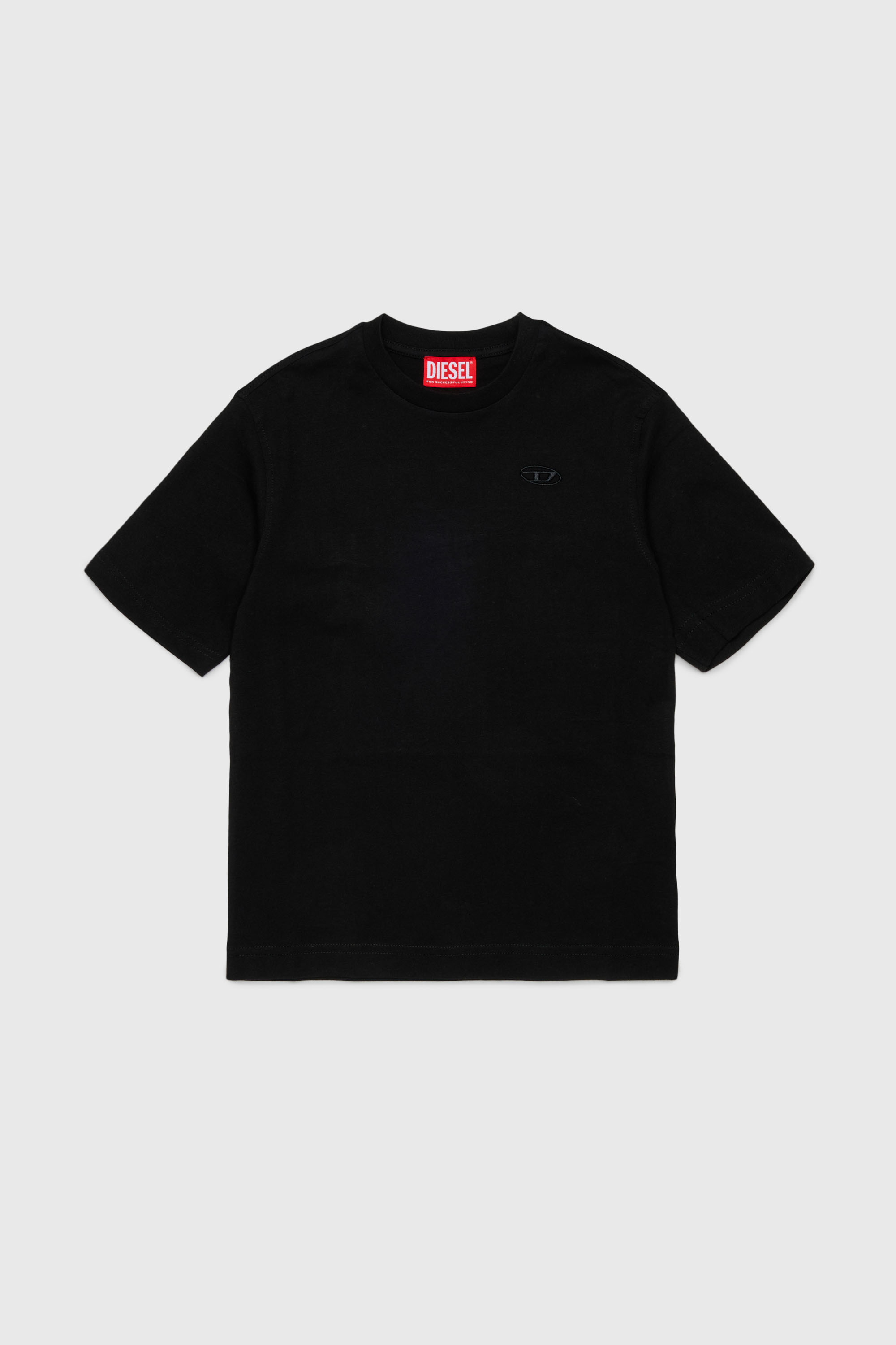 Diesel - TSCRAP OVER, Camiseta con bordado Oval D y estampado flocado Hombre in Negro - 1