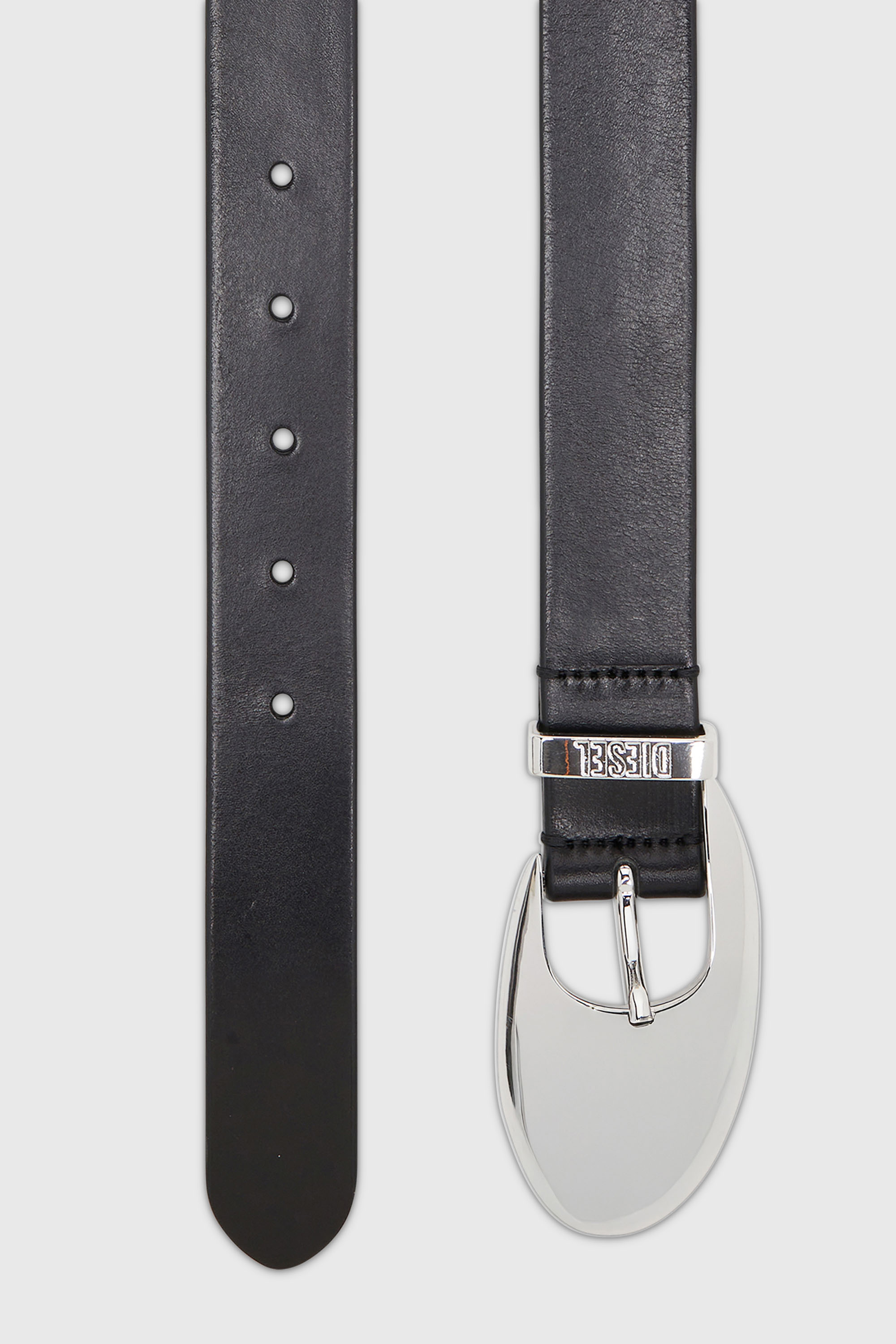 Diesel - B-ROP 30, Cintur&oacute;n 3 cm en piel pull-up con hebilla escult&oacute;rica Mujer in Negro - 2
