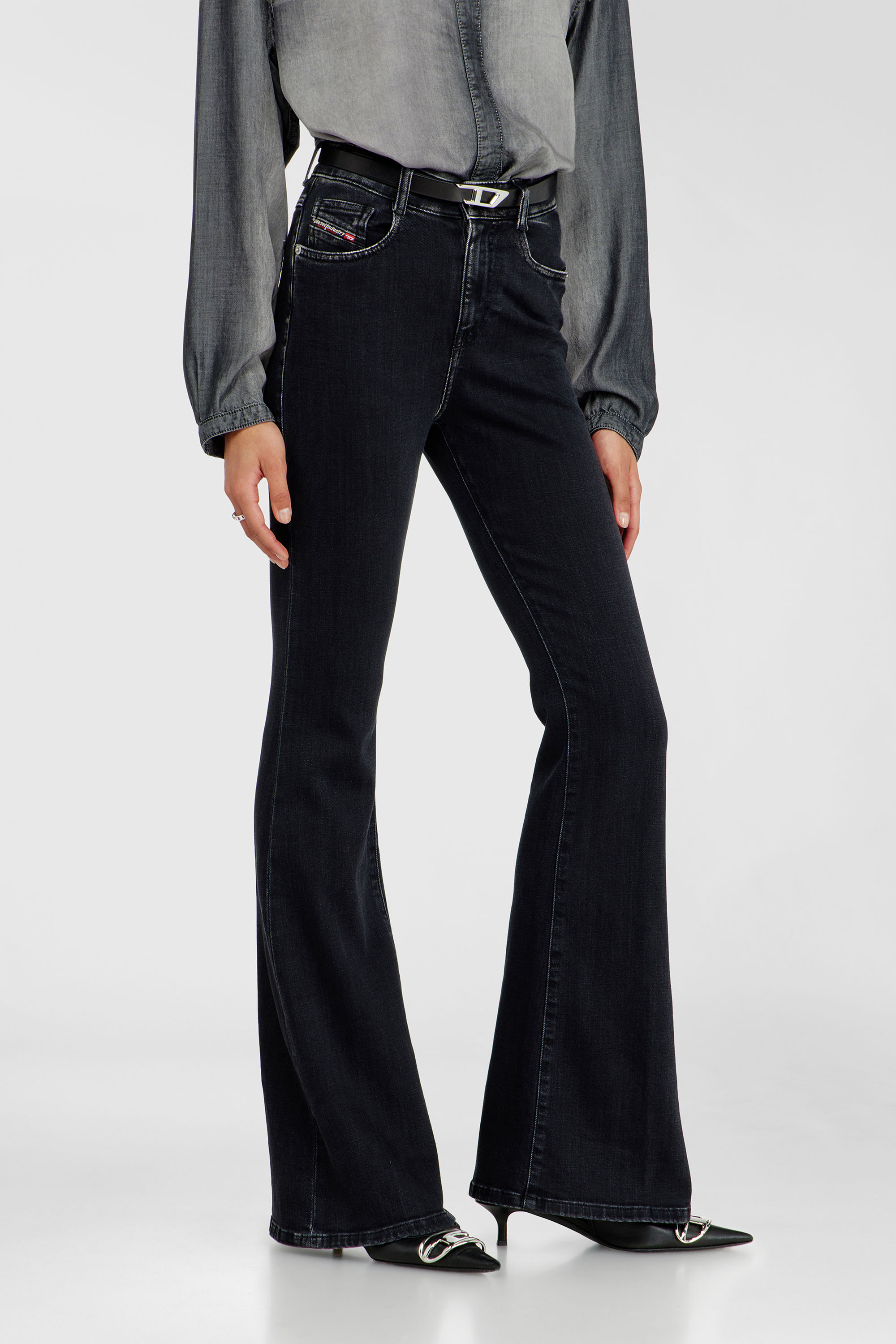 Diesel - Bootcut Jeans 1973 D-Partt 09P75 Mujer, Negro/Gris oscuro - 7