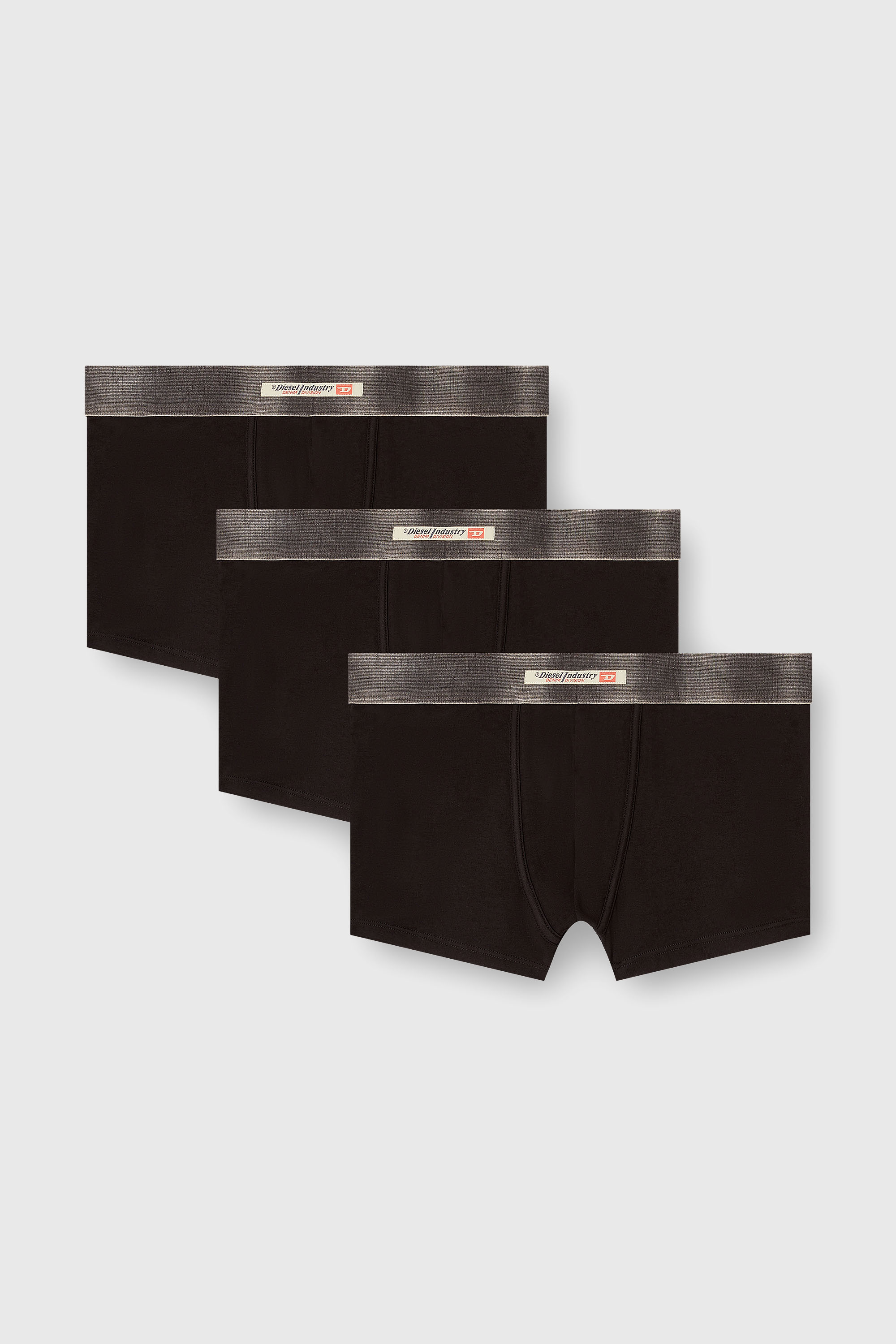 Diesel - DAMIEN-DNM-3PACK, Paquete de tres b&oacute;xers de algod&oacute;n el&aacute;stico con cinturilla de sat&eacute;n Hombre in Negro - 1