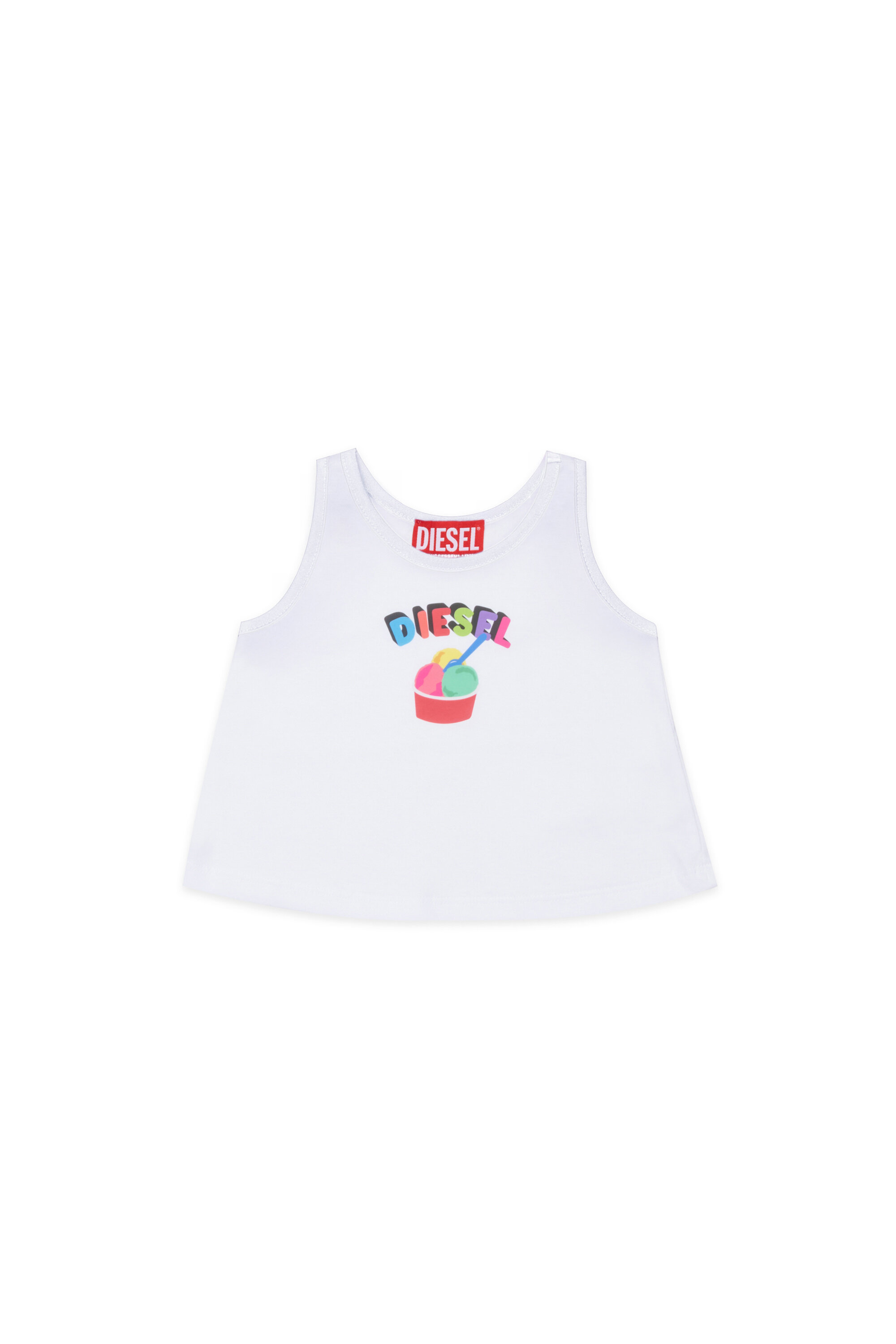 Diesel - MTICEB, Camiseta de tirantes de algod&oacute;n con estampado de helado Mujer in Blanco - 1