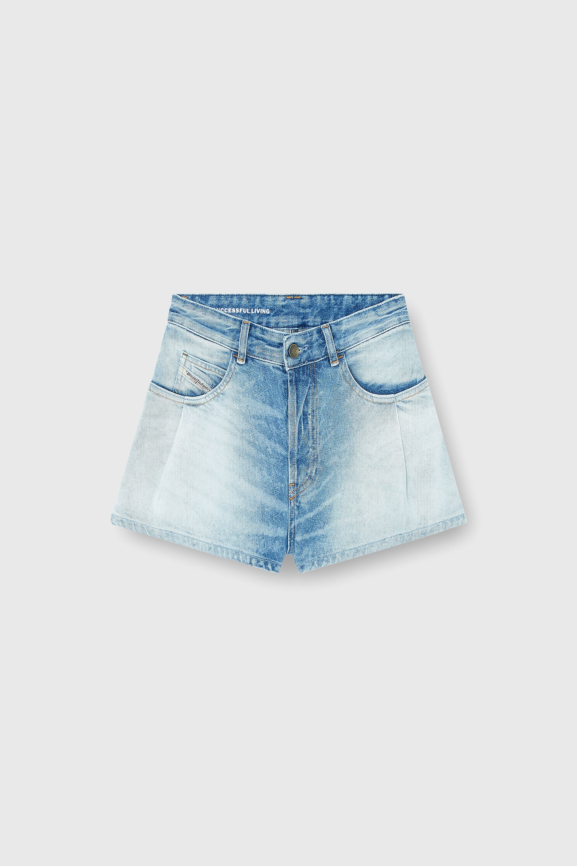 Diesel - DE-KHELZ-B-SHORT-S, Bermudas de mezclilla ancha Mujer in Azul marino - 2