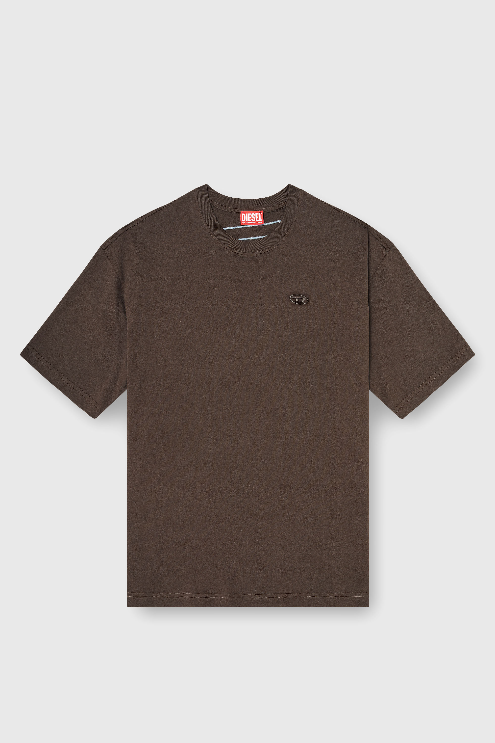 Diesel - T-BOGGY-MEGOVAL-D, Camiseta con bordado oval D grande Hombre in Marr&oacute;n - 2
