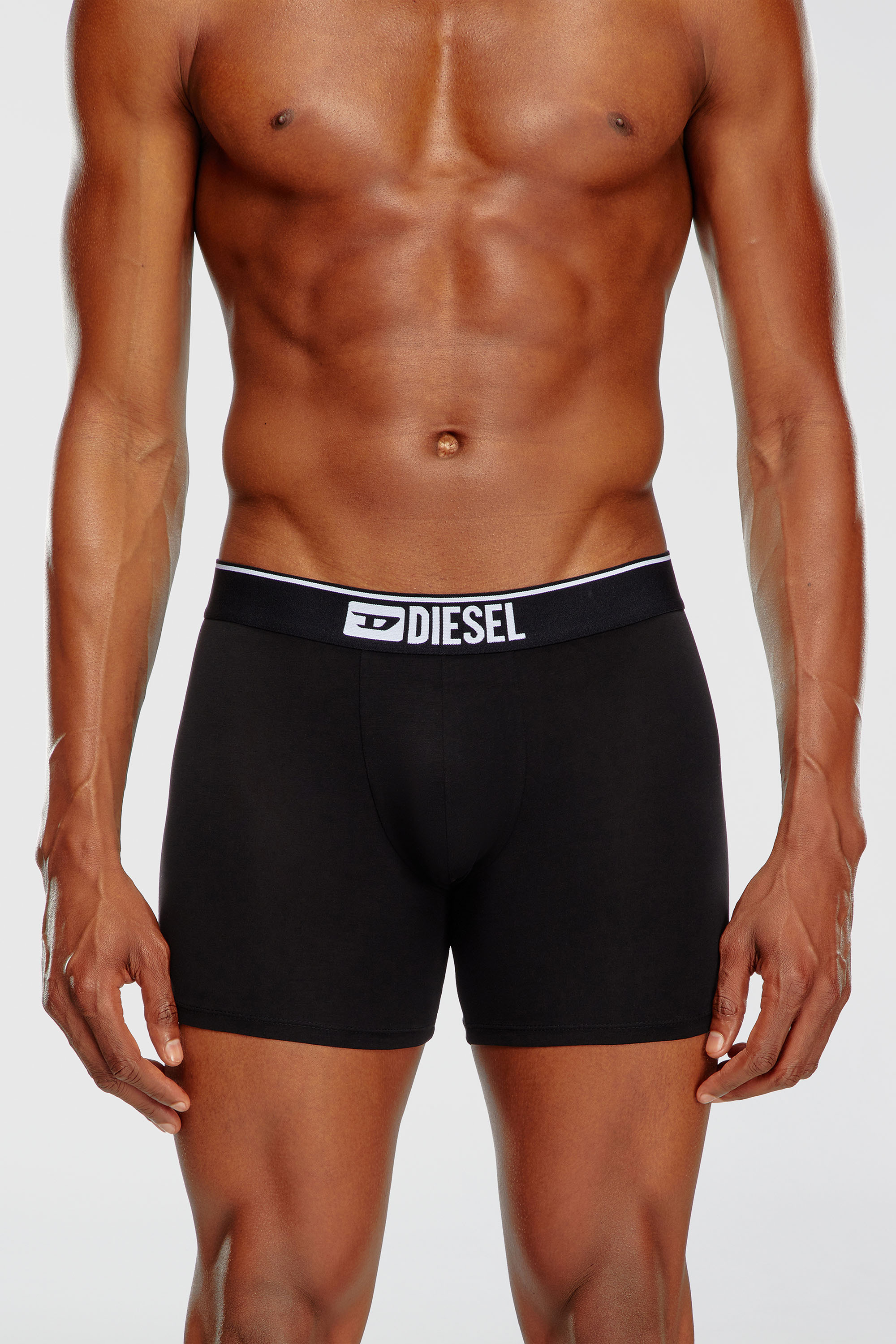 Diesel - UMBX-SEBASTIANTHREEPAC, Paquete de tres b&oacute;xers ajustados largos lisos Hombre in Negro - 3