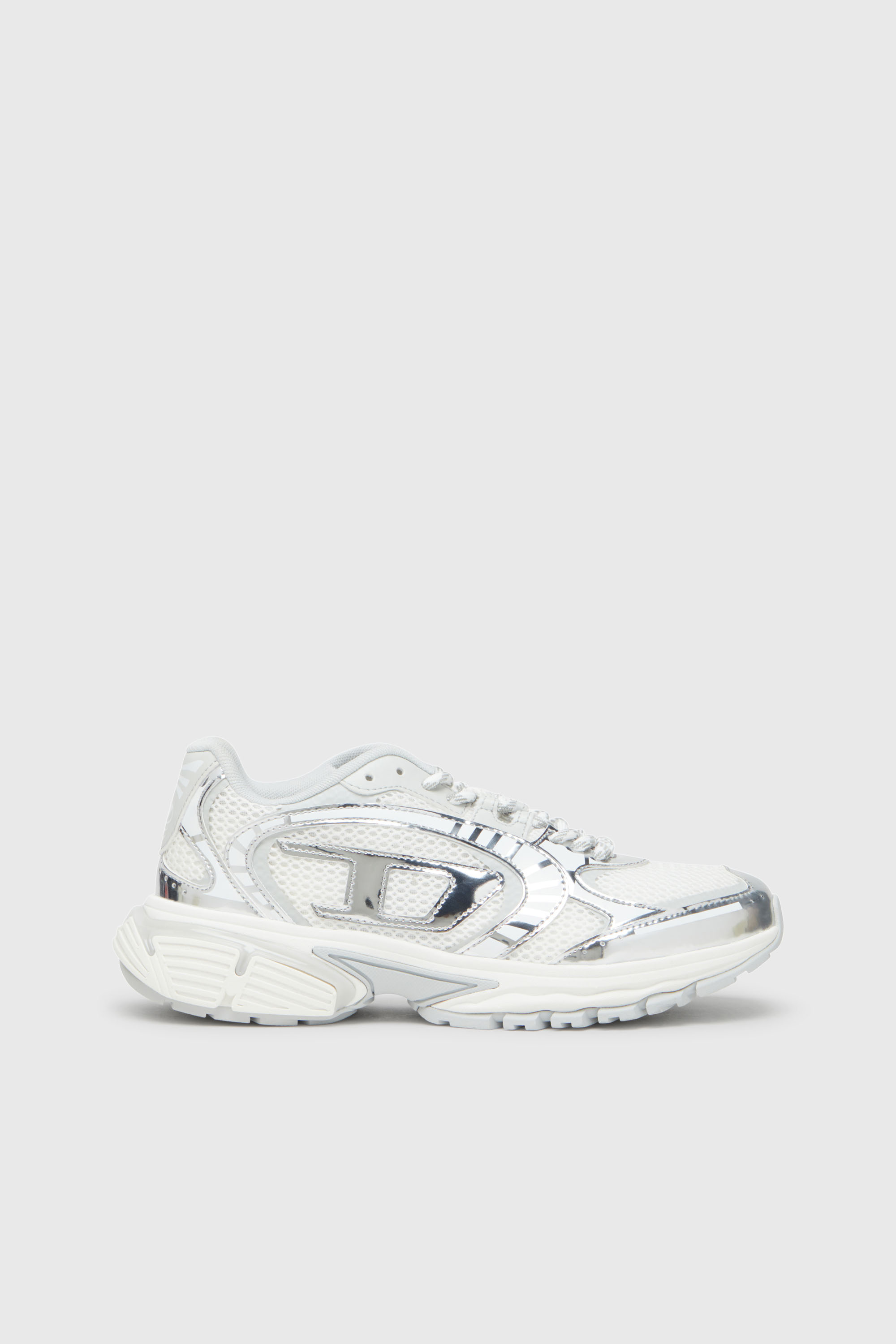 Diesel - S-PRO-V-DENSE LOW W, S-Pro-V-Dense-Zapatillas de malla met&aacute;lica con logotipo Oval D Mujer in Blanco - 1