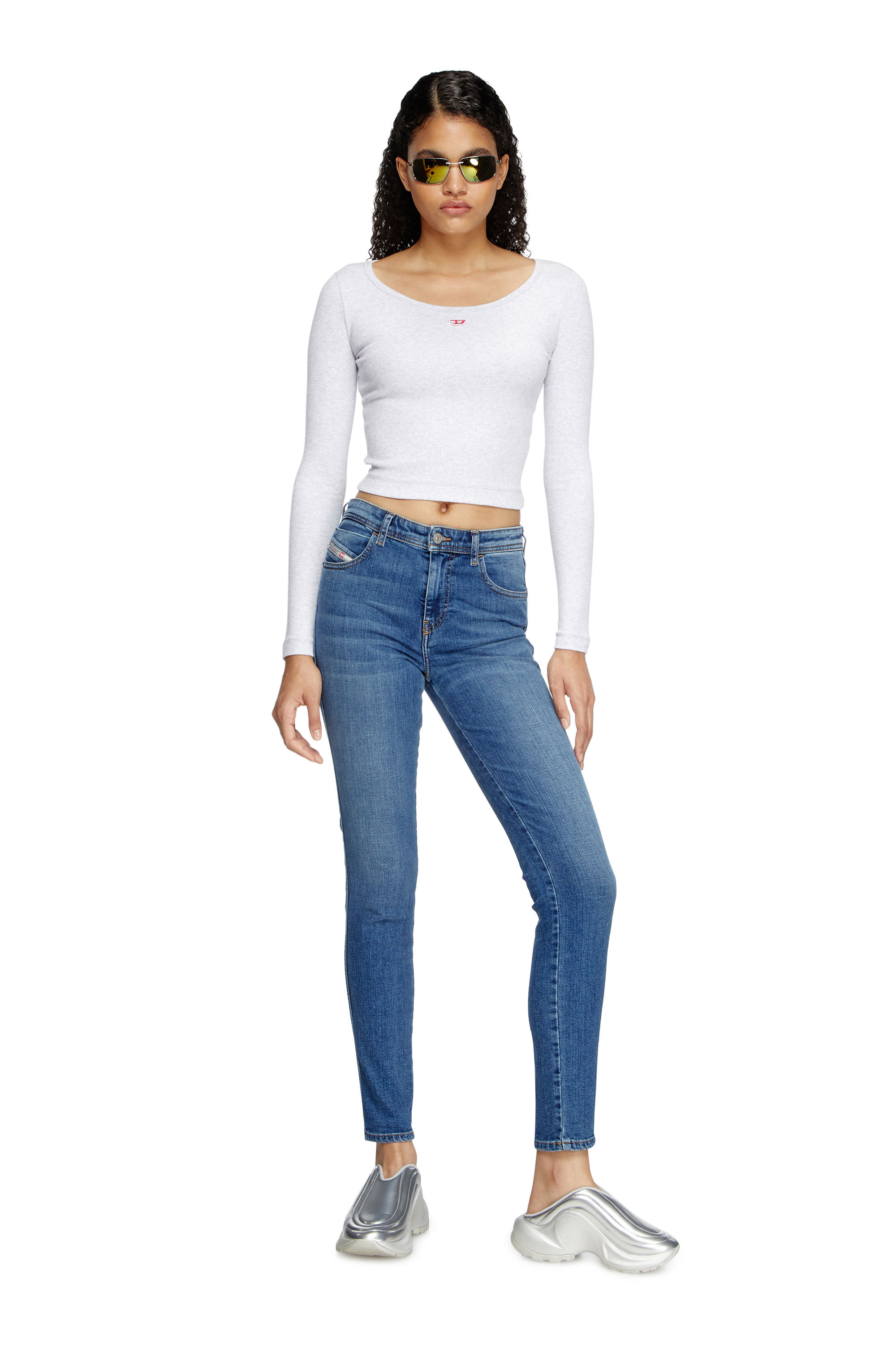 Diesel - Skinny Jeans 2015 Babhila 09L02 Mujer, Azul medio - 2