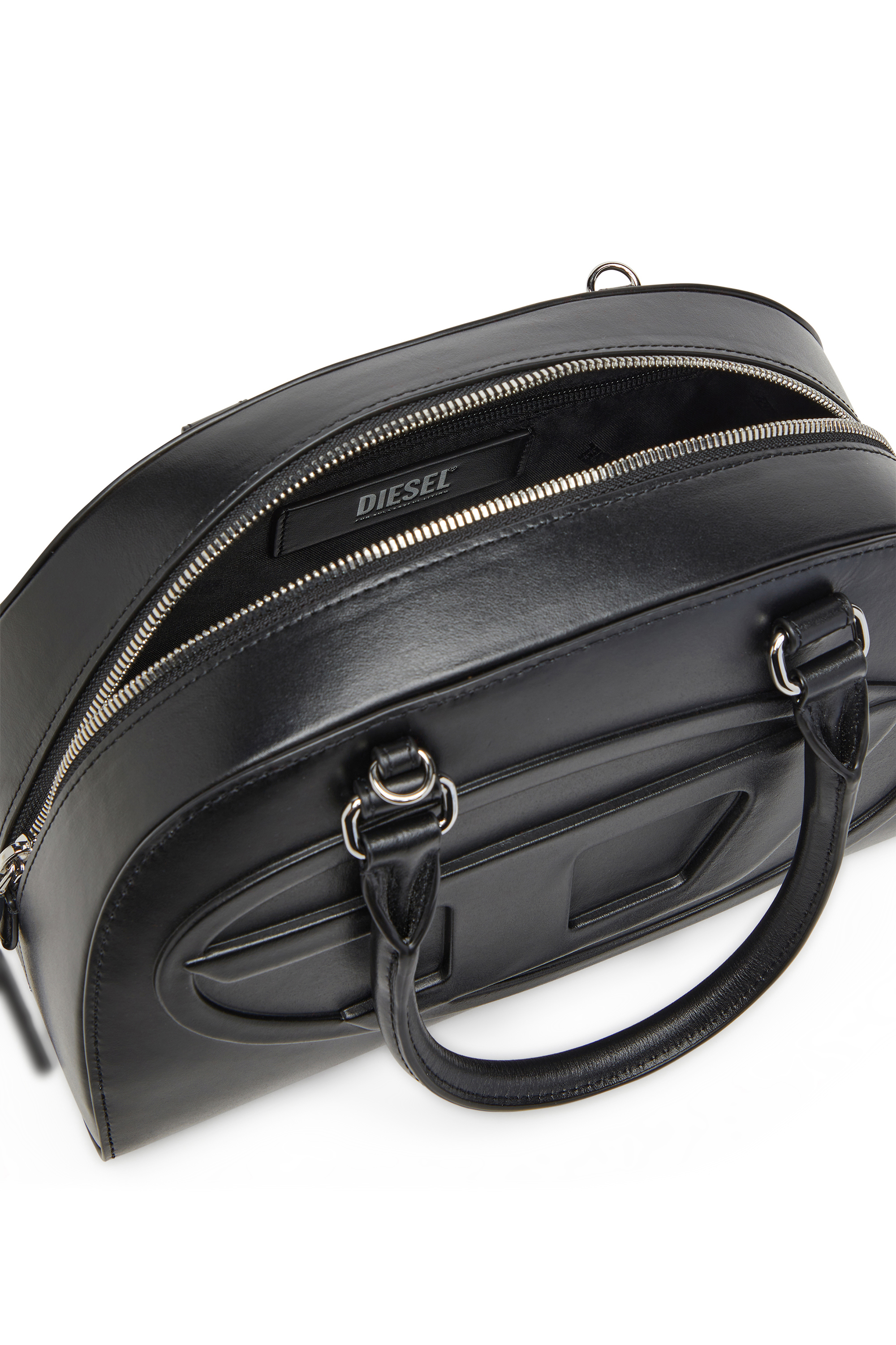 Diesel - 1DR DOME TOP HANDLE, Bolso de cuero tipo bowling Mujer in Negro - 4