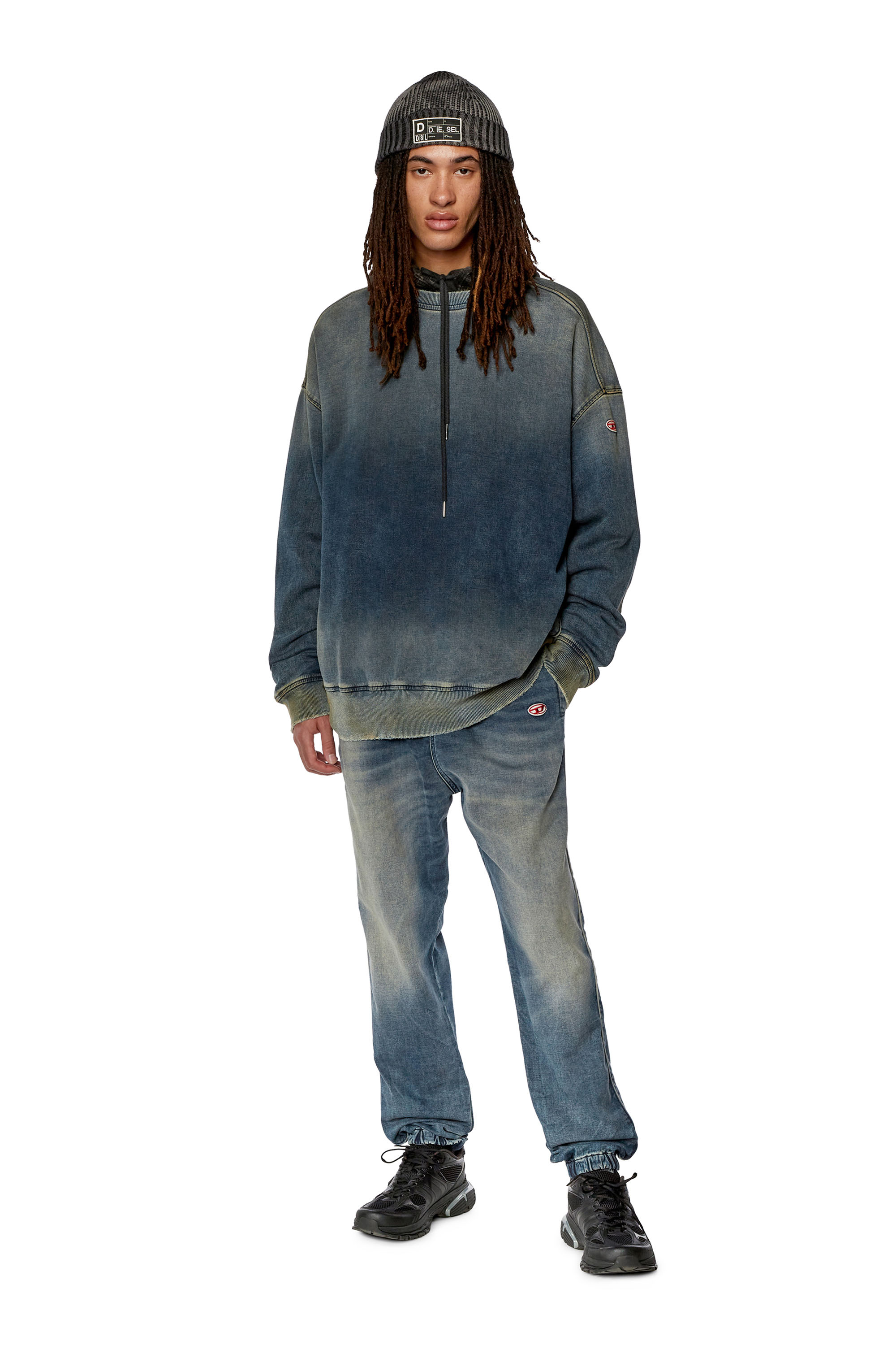 Diesel - Tapered D-Lab Track Denim 068FN, Azul Oscuro - Image 1