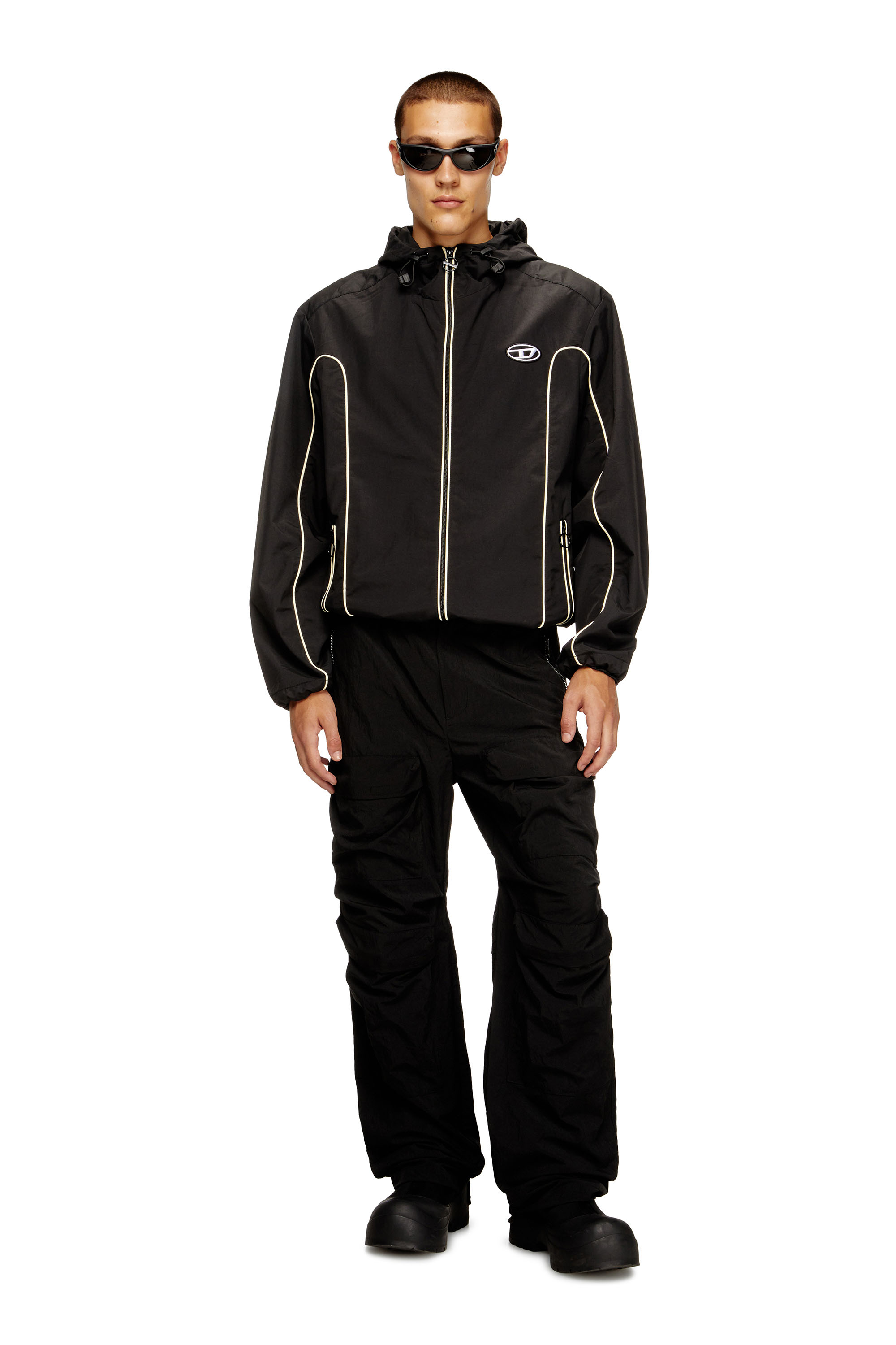 Diesel - J-HIVES, Anorak con ribetes contrastantes Hombre in Negro - 2