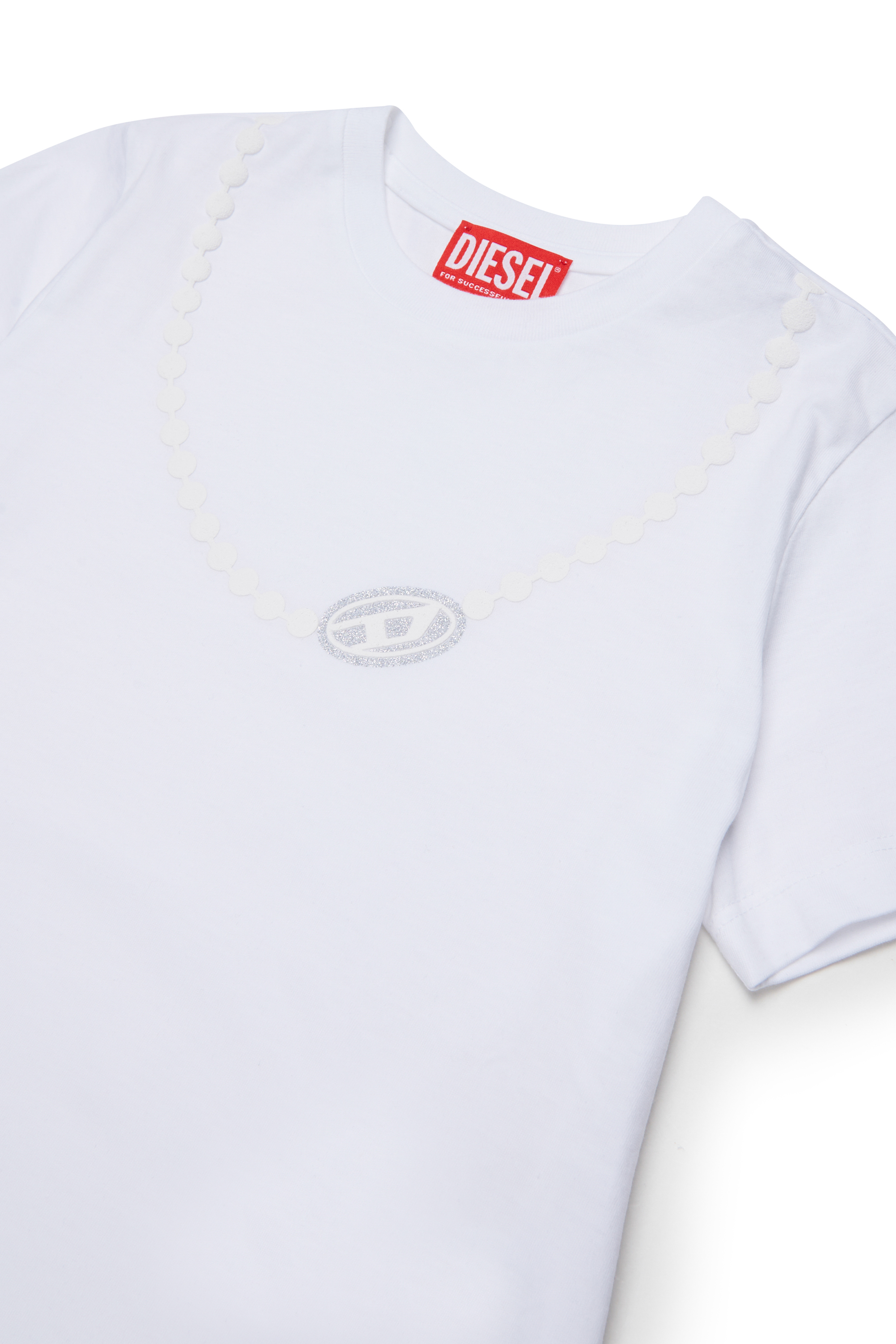 Diesel - TICLA, Camiseta de algod&oacute;n con estampado de collar Mujer in Blanco - 3