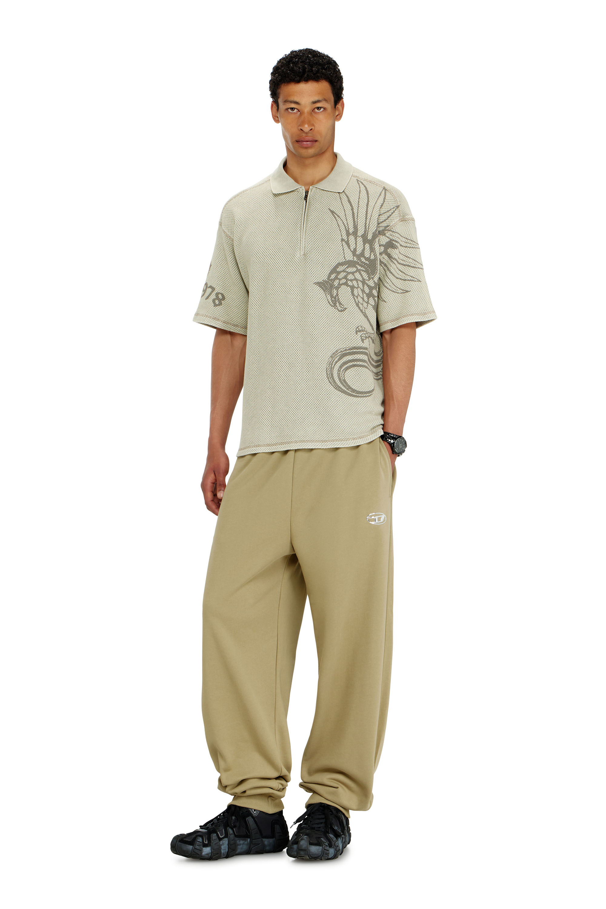 Diesel - P-MARKY-IOD, Pantalones de algod&oacute;n con Oval D met&aacute;lico Hombre in Beige - 1