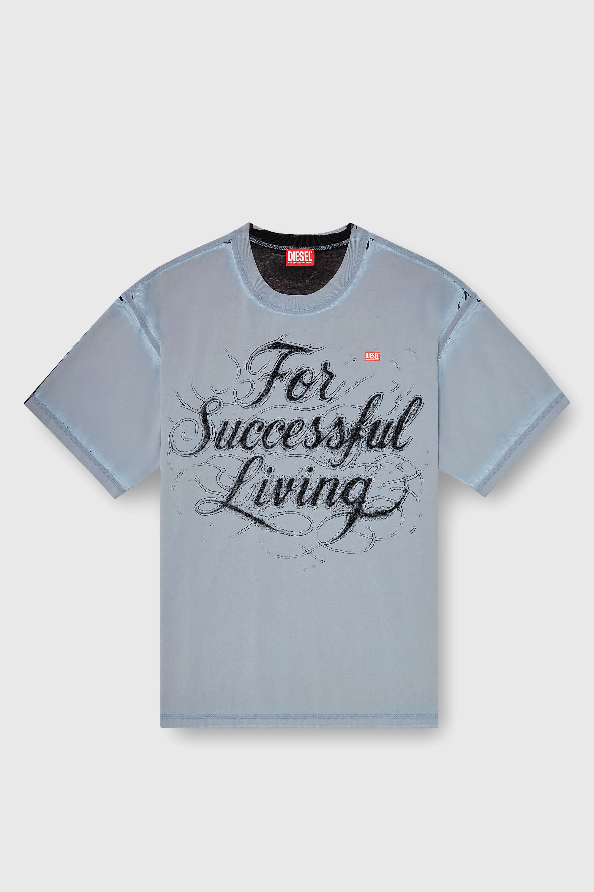 Diesel - T-BOXT-AA8, Camiseta con estampado For Successful Living Hombre in Gris - 2