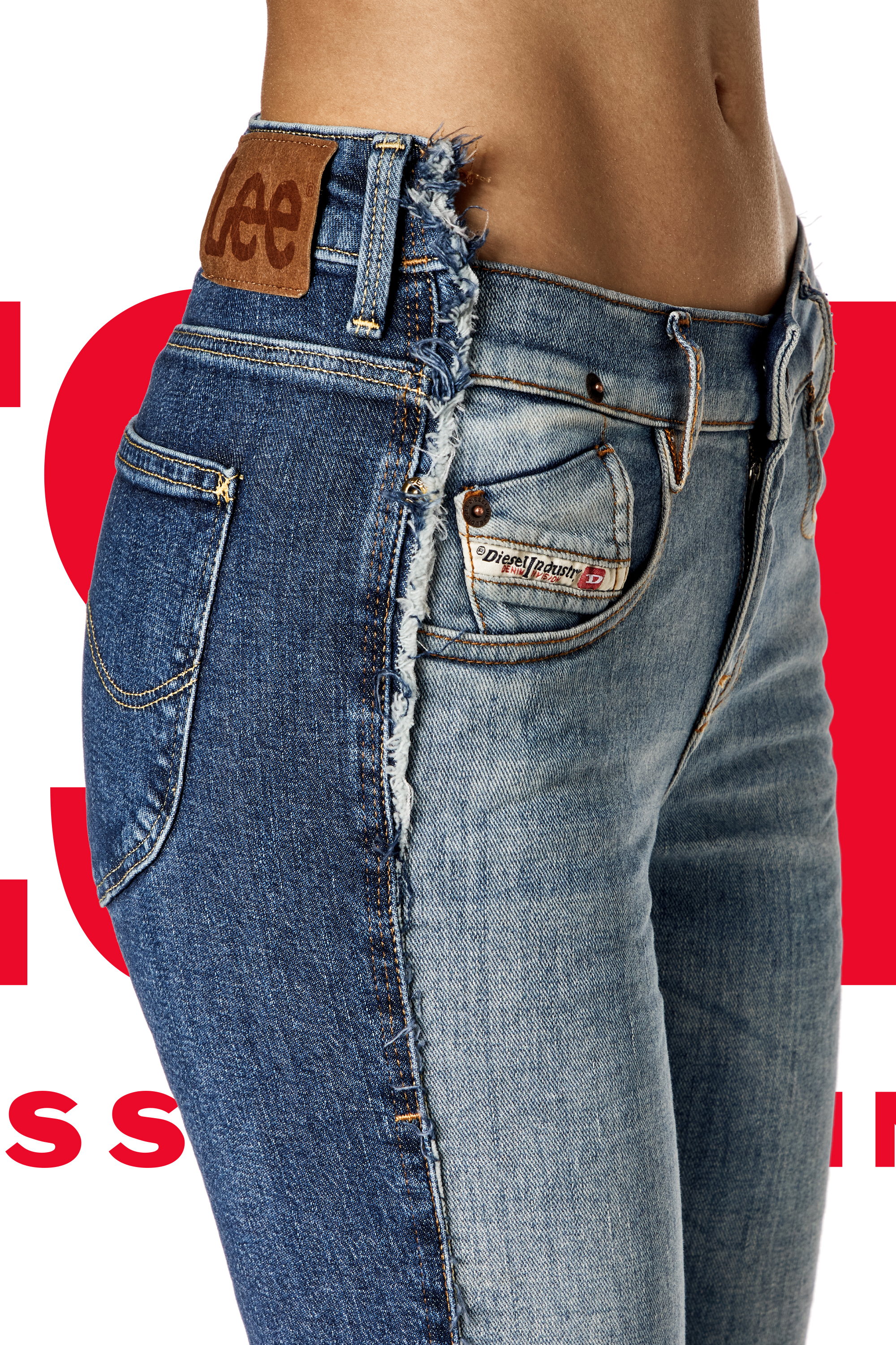 Diesel - Woman Bootcut and Flare Jeans Dieseloves 01 09K46, Medium blue - Image 2