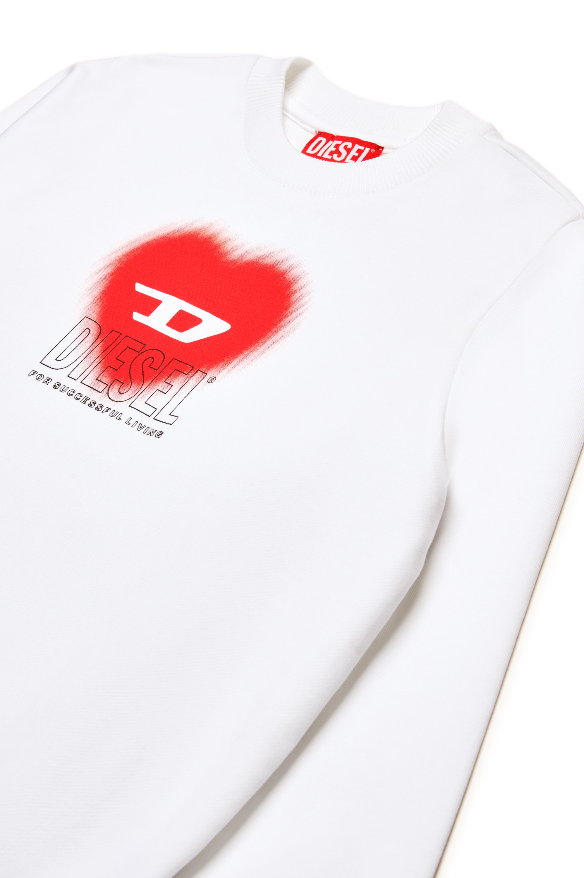 Diesel - SCACUORE, Sudadera con logotipo de corazón Mujer in Blanco - 3