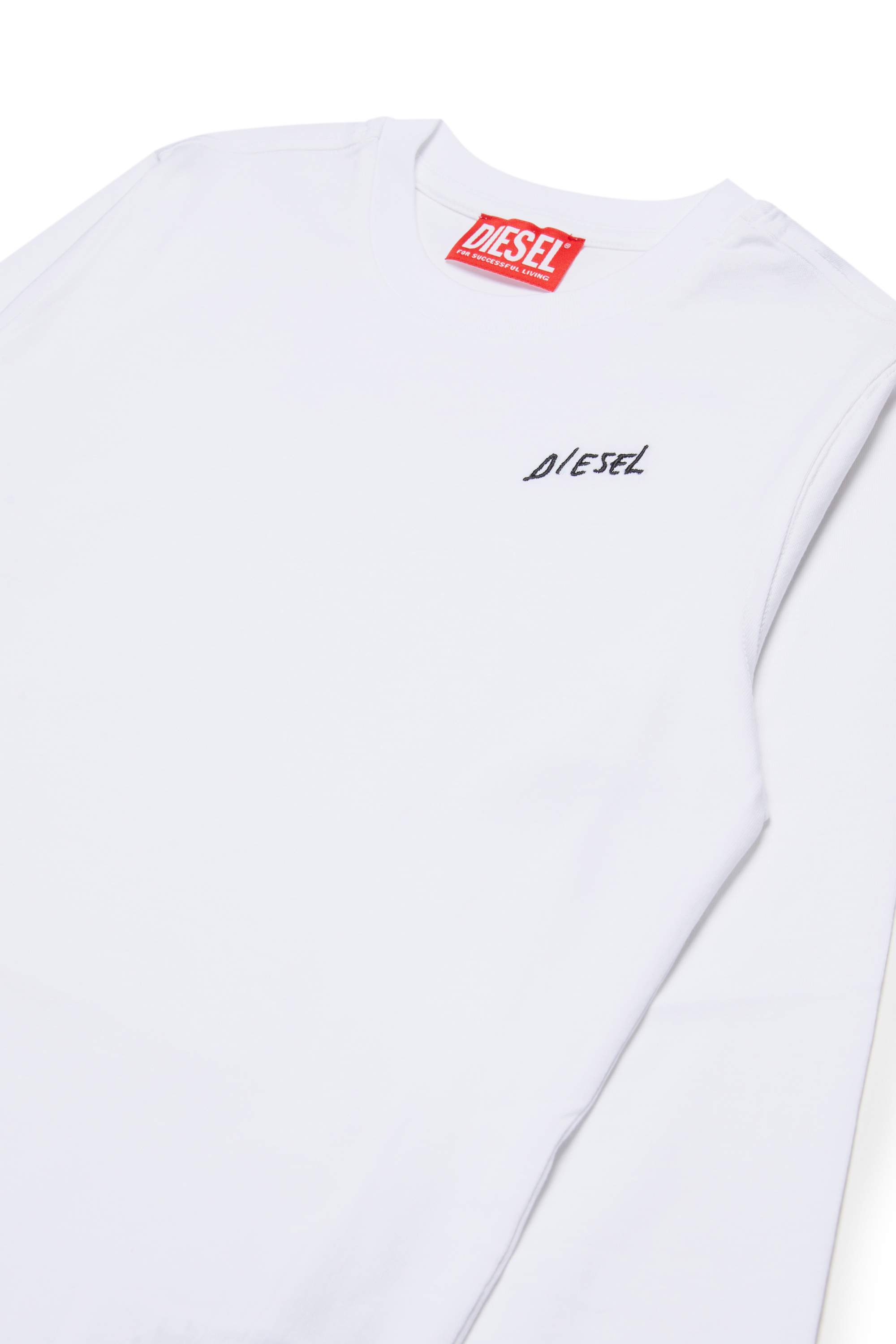 Diesel - TDIEGOSB22LS, Camiseta de algodón con logo bordado Hombre in Blanco - 3