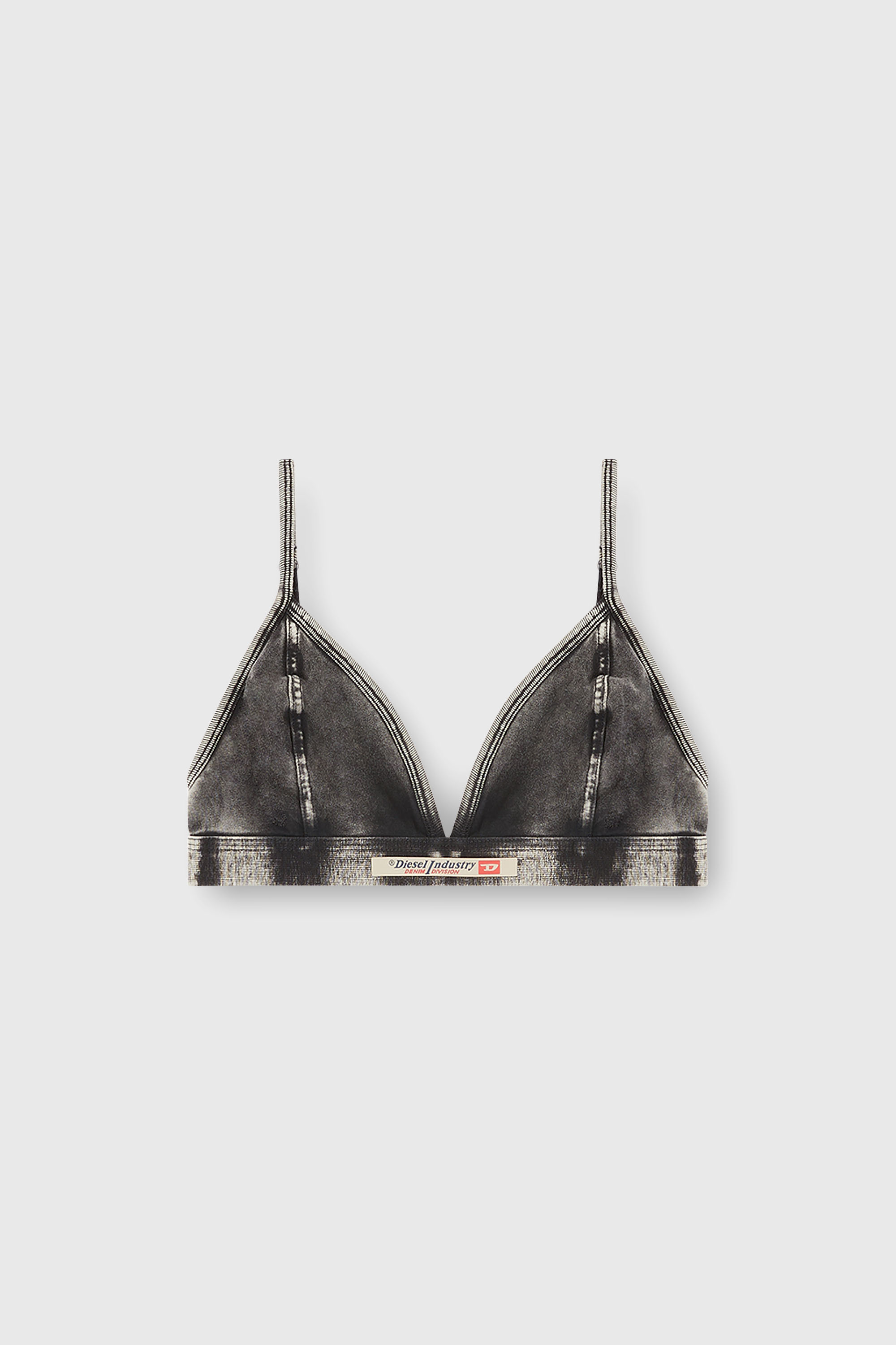 Diesel - SCILLA-DNM, Sujetador tri&aacute;ngulo efecto denim Mujer in Gris - 2