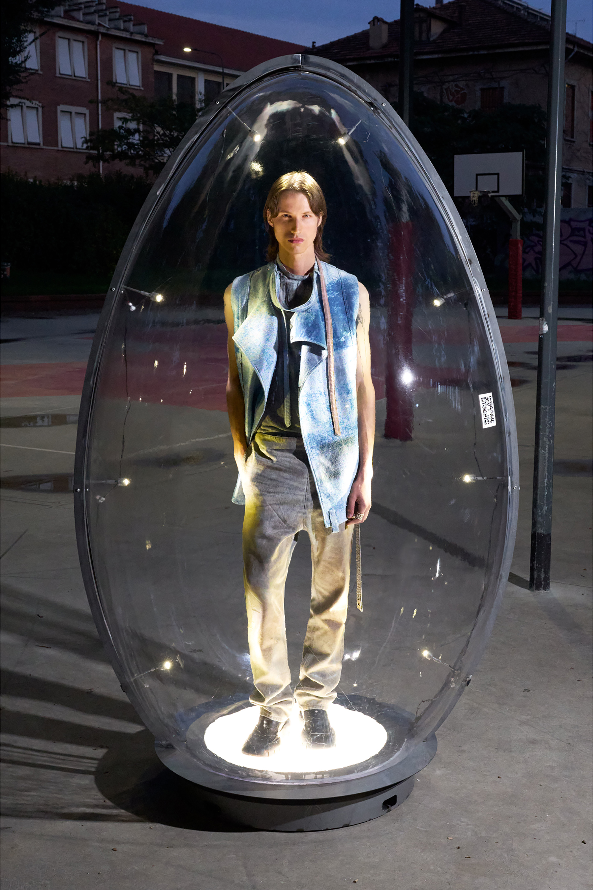 Diesel - T-GARY, Top de canal&eacute; jersey con tira de cuello biker Hombre in Gris - 3