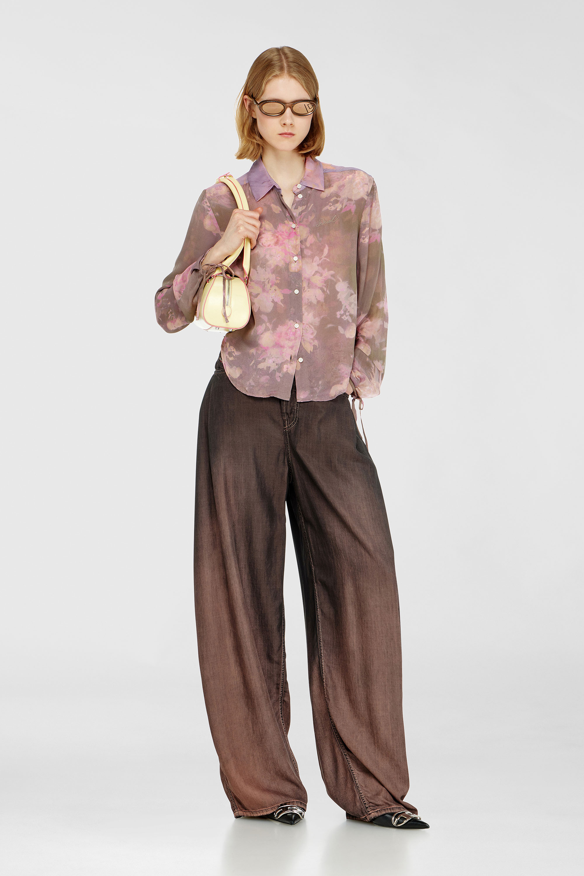 Chiffon shirt with all-over floral print