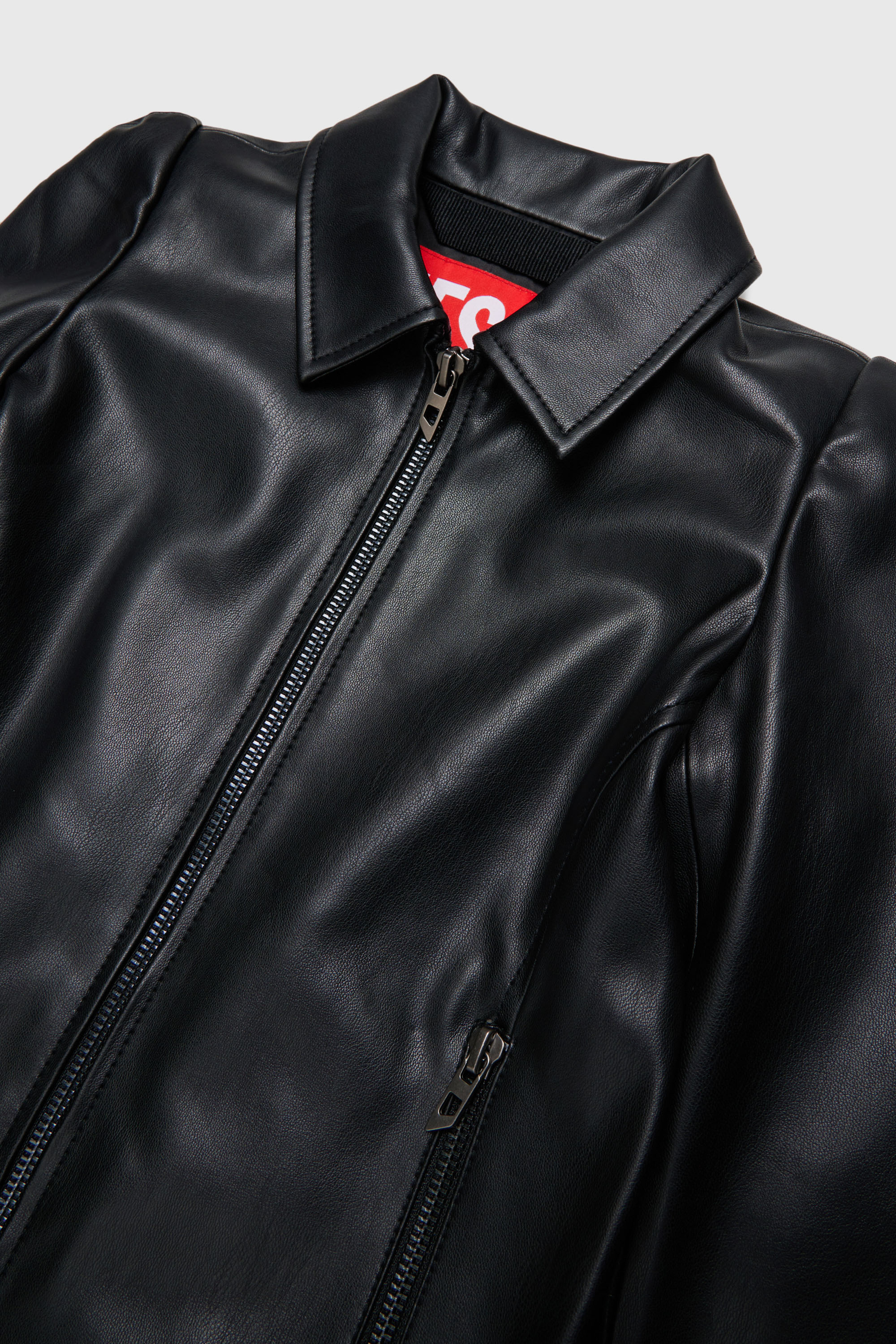 Diesel - JENNY, Chaqueta tipo camisa en tejido revestido Mujer in Negro - 3