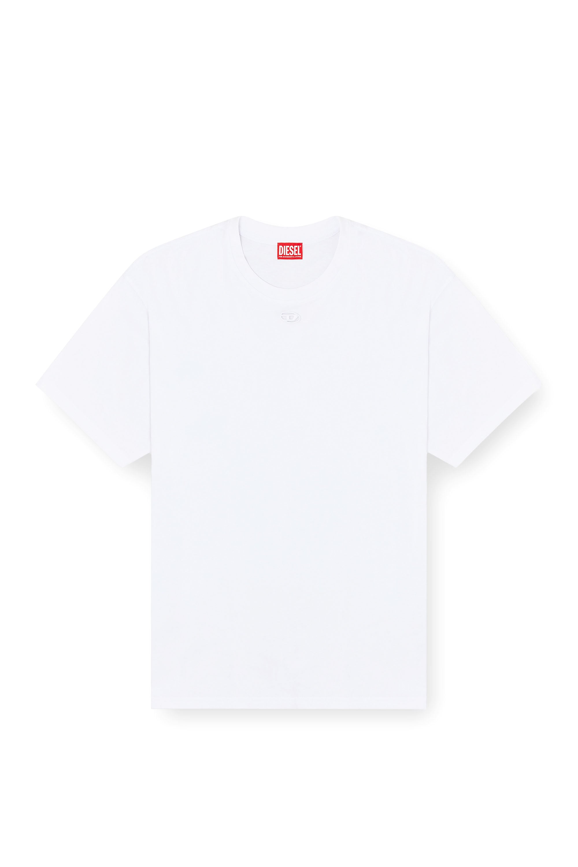 Diesel - T-BOXT-DCO, Camiseta de algod&oacute;n relajada con bordado Oval D Hombre in Blanco - 3