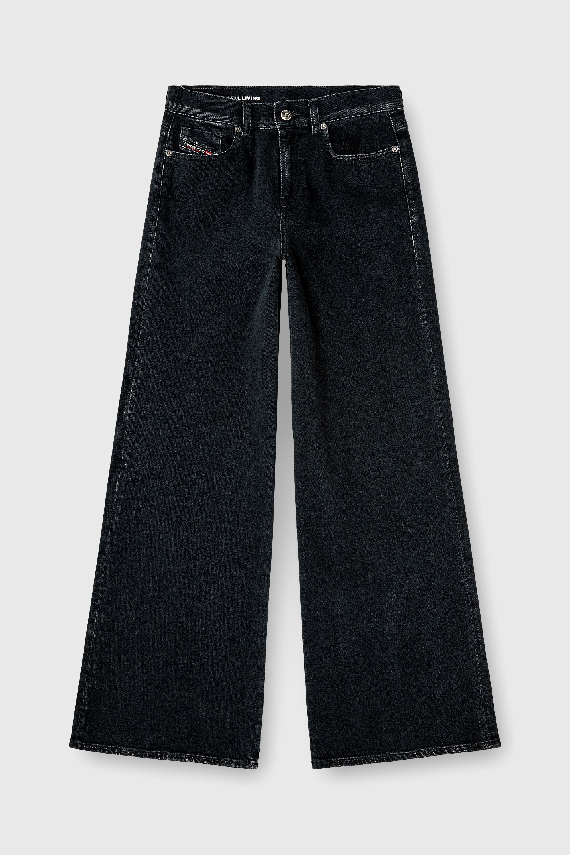 Diesel - Flare Jeans 1978 D-Akemi 09N89 Mujer, Negro/Gris oscuro - 2