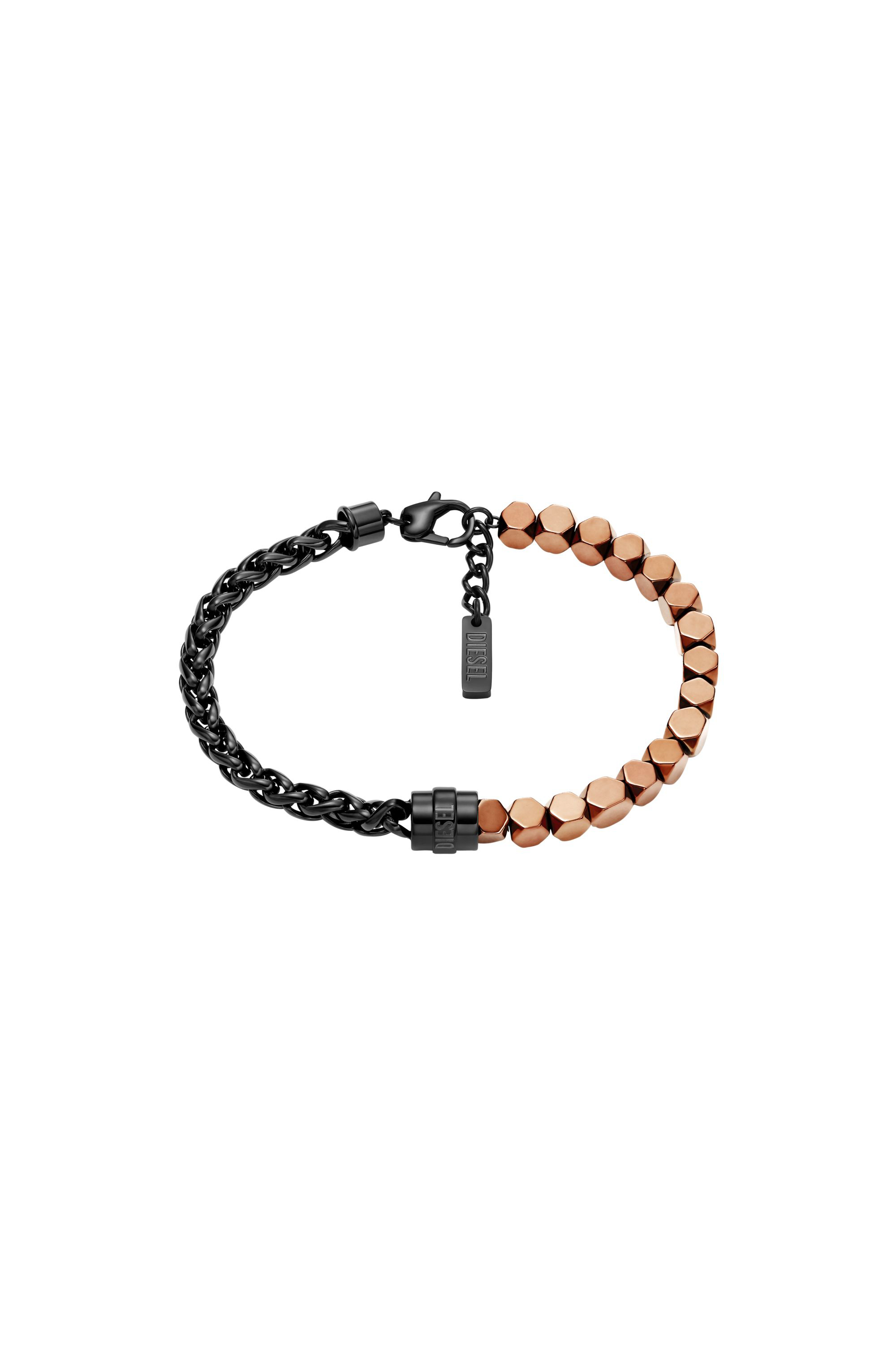 Diesel - DX1648931 JEWELLERY, Pulsera de bolas de acero inoxidable y hematita Unisex in Negro - 1