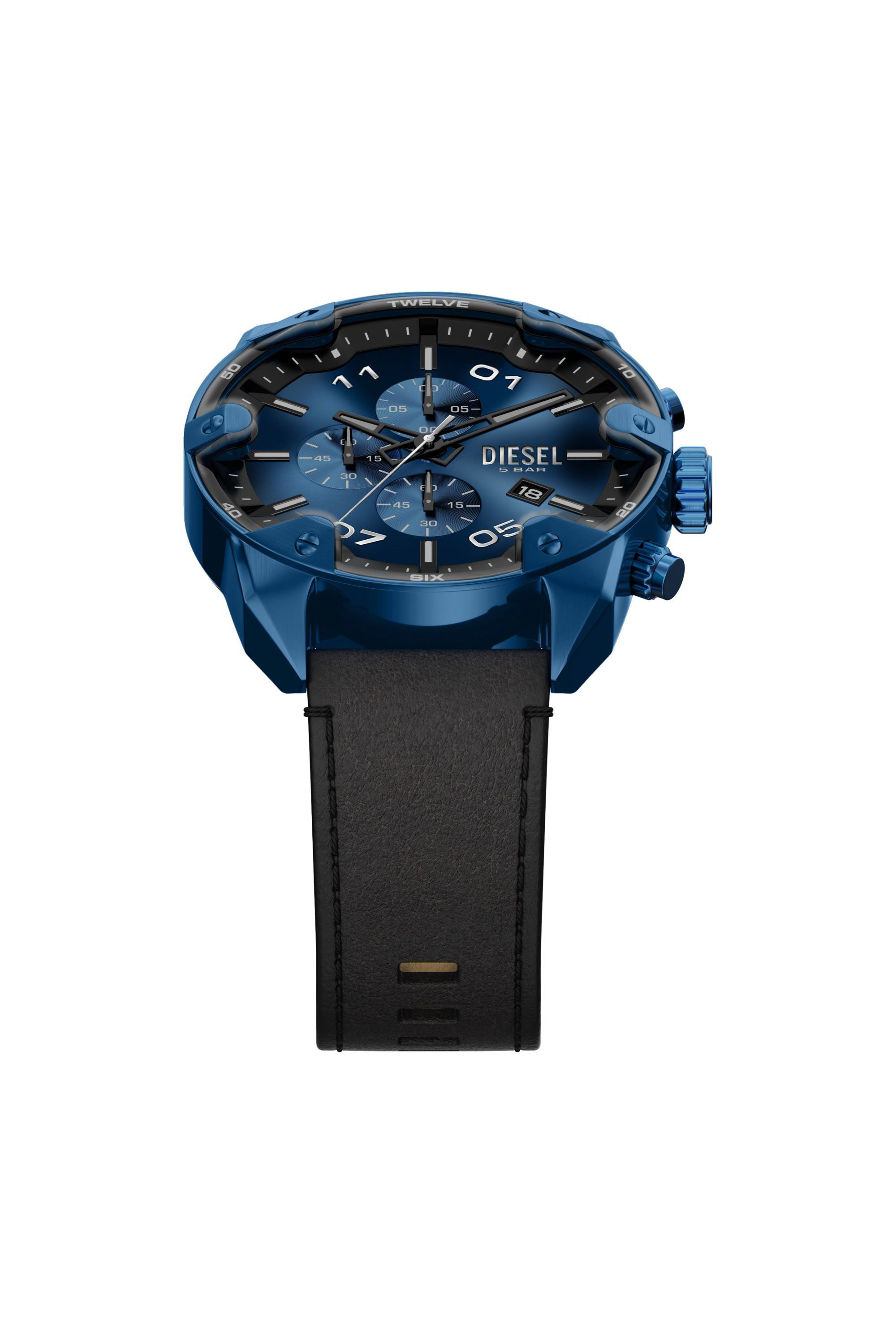 Diesel - DZ4703 WATCH, Reloj Spiked con correa de cuero Hombre in Multicolor - 4