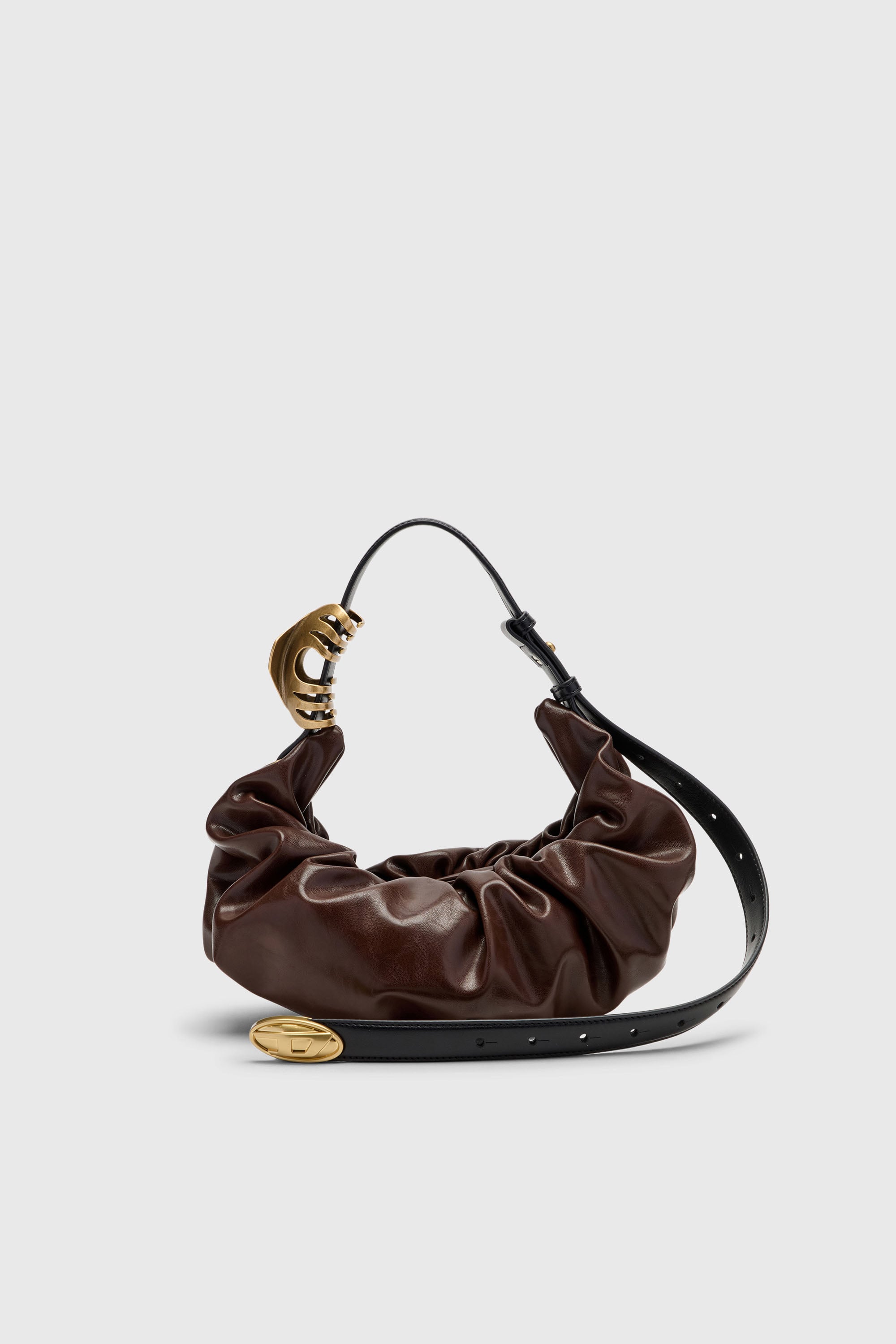 Diesel - GRAB-D HOBO S, Grab-D-Bolso hobo peque&ntilde;o arrugado Mujer in Marr&oacute;n - 1
