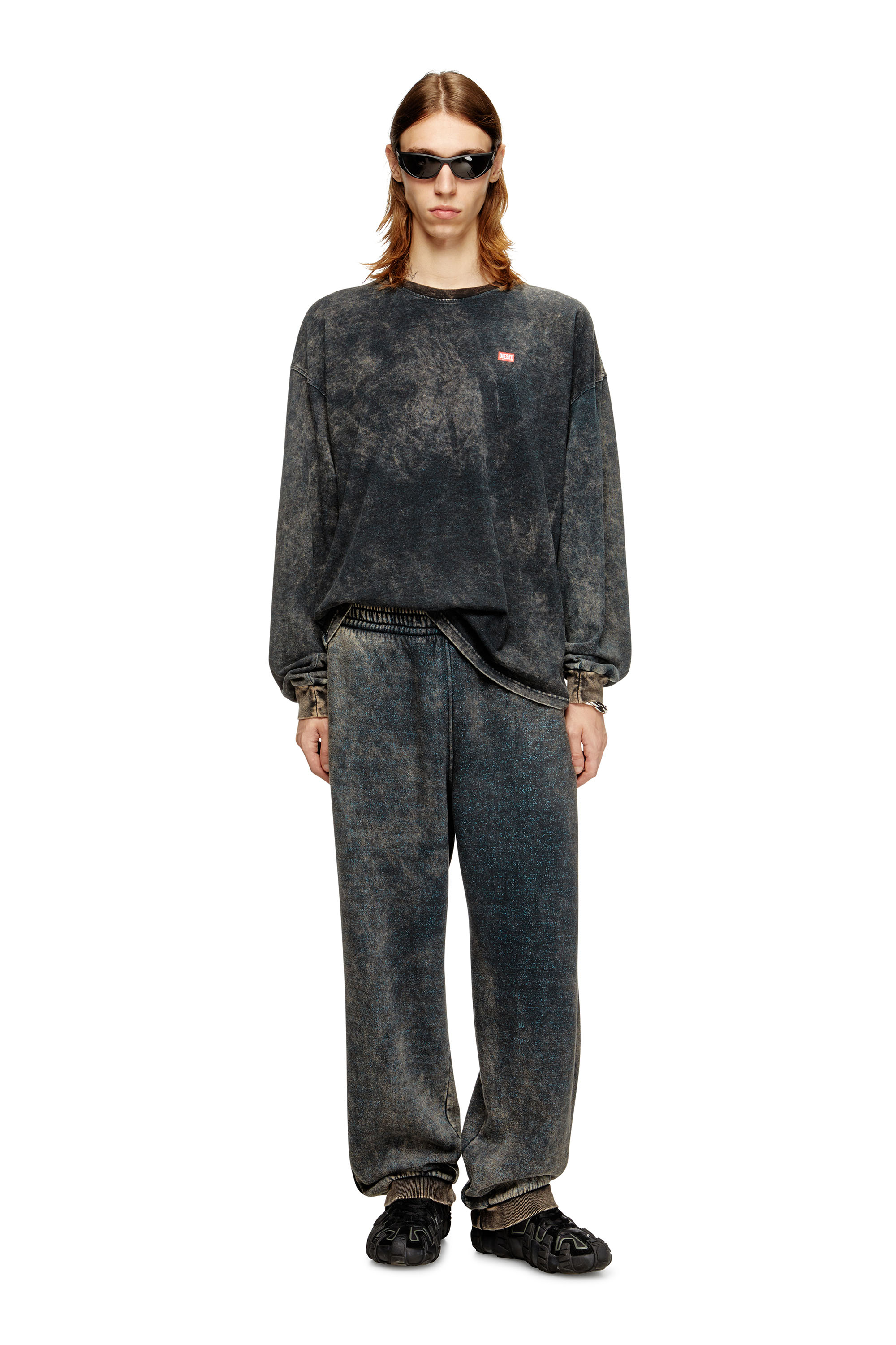 Diesel - T-BOXT-LS-T3, Camiseta de algodón con mangas largas Hombre in Negro - 1