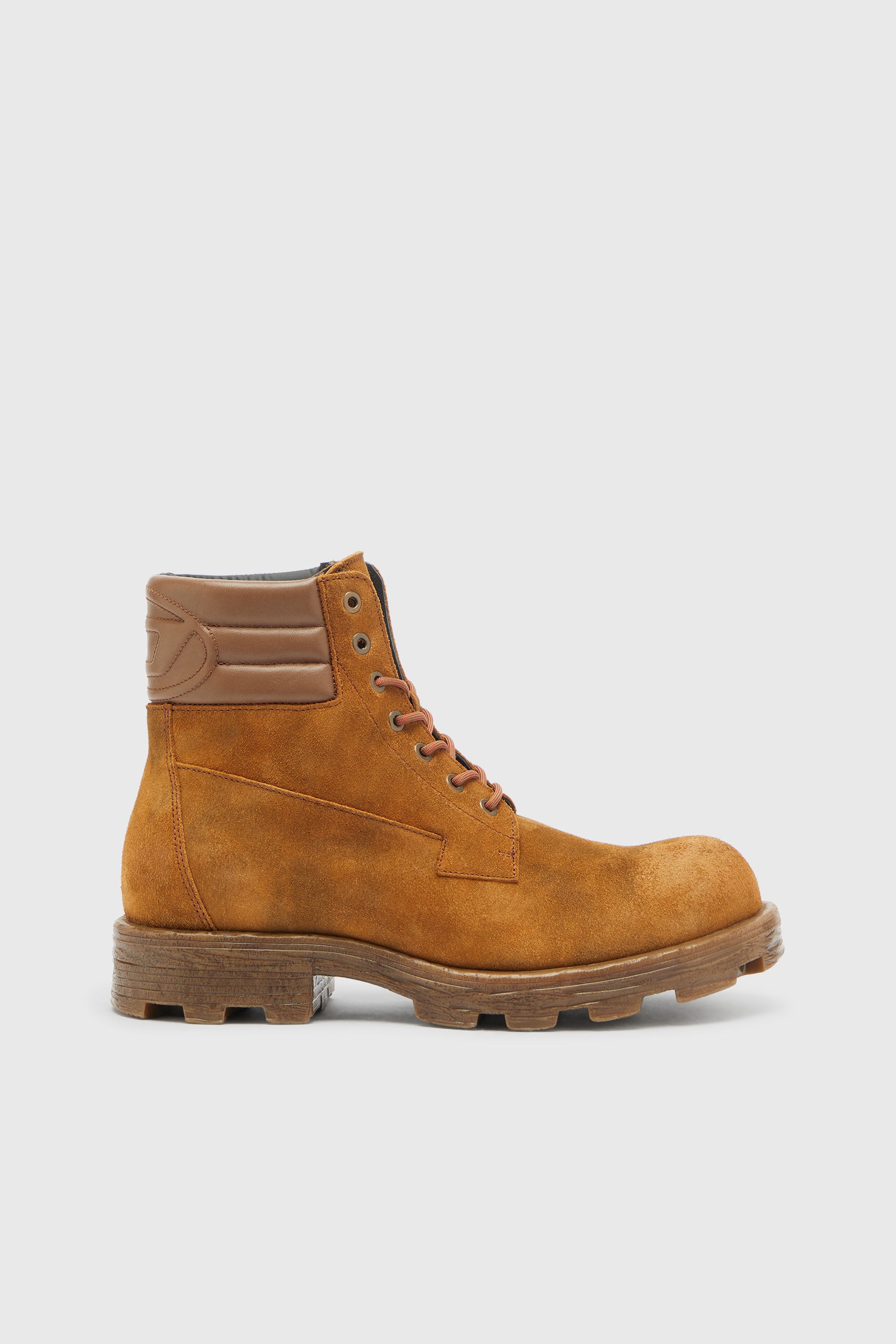 Diesel - D-HAMMER LACE UP, D-Hammer - Botas combat de ante y piel Hombre in Marr&oacute;n - 1