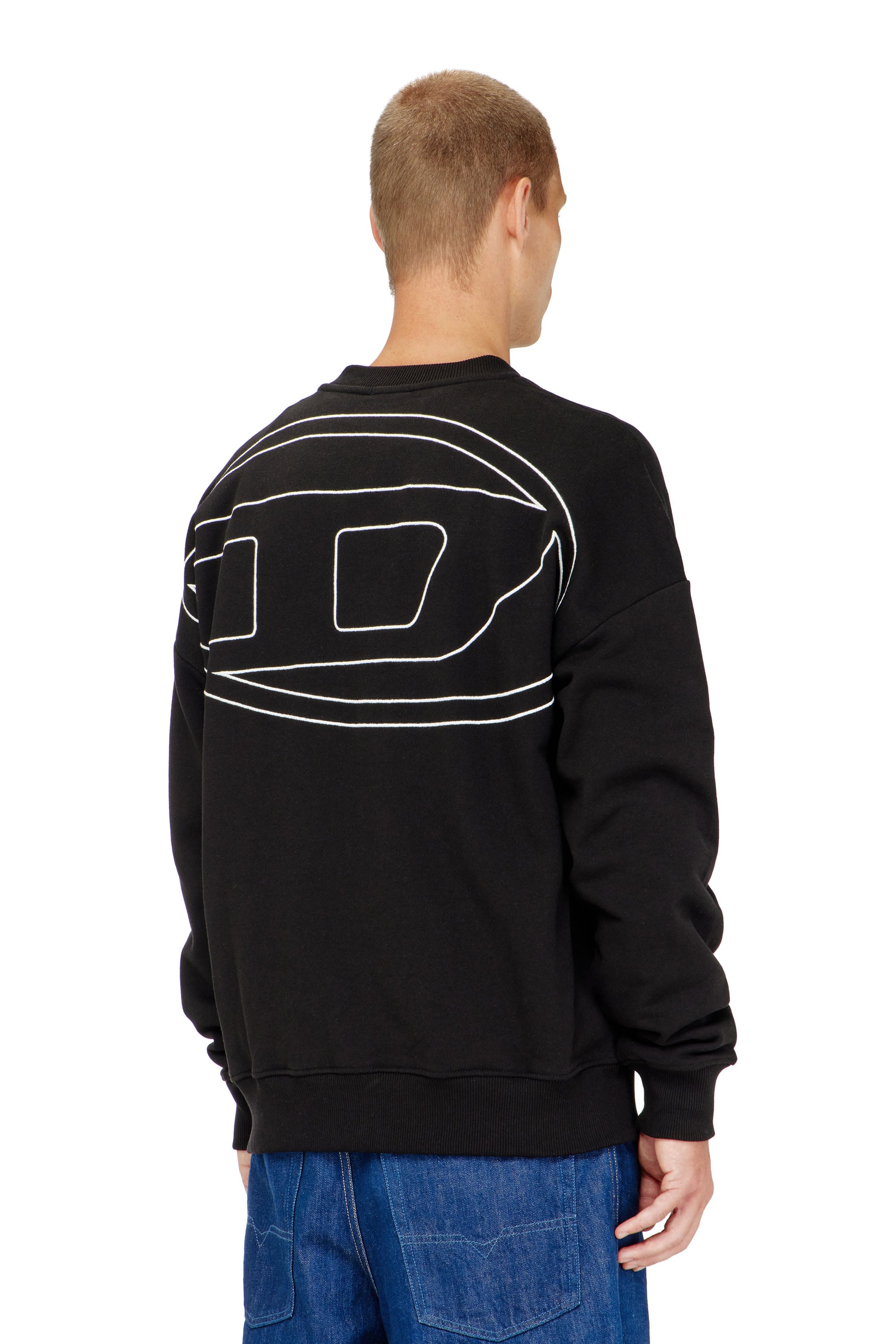 Diesel - S-ROB-MEGOVAL-D, Sudadera con logotipo bordado Hombre in Negro - 4