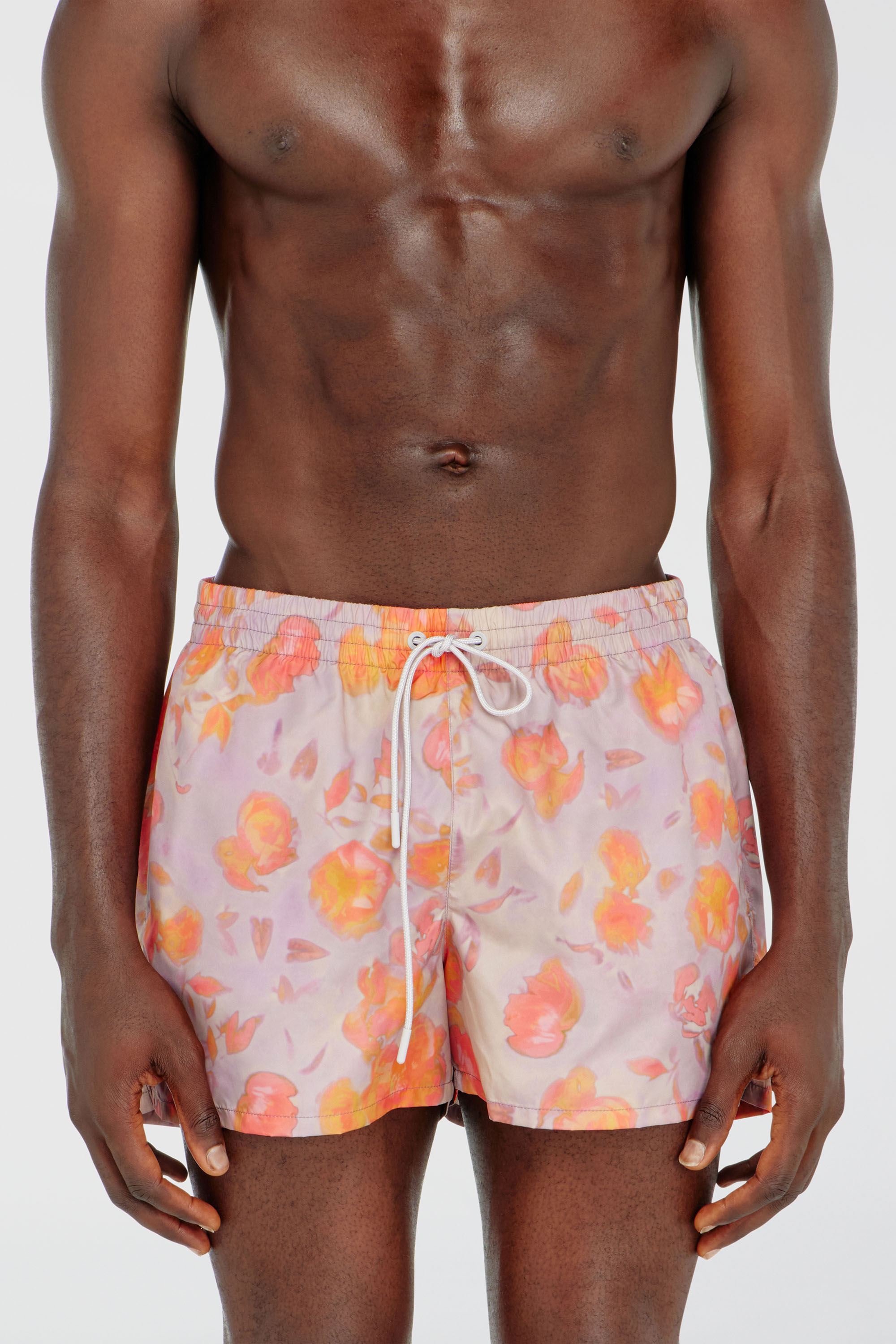 Diesel - OLLY-34-D-CORE, Ba&ntilde;ador met&aacute;lico con estampado floral Hombre in Morado - 1