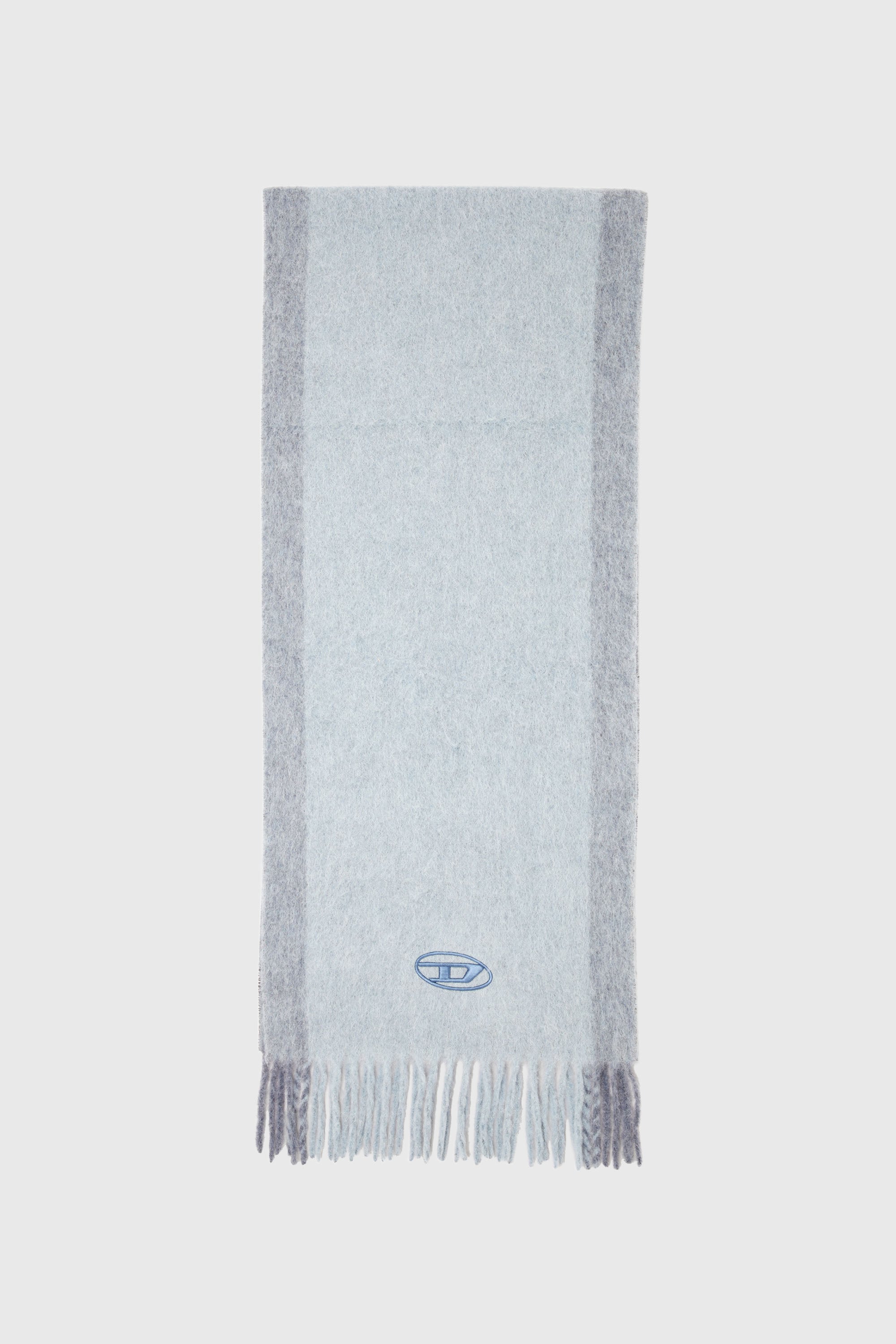 Diesel - S-OLID, Bufanda de mezcla de lana con rayas en contraste Hombre in Azul marino - 1
