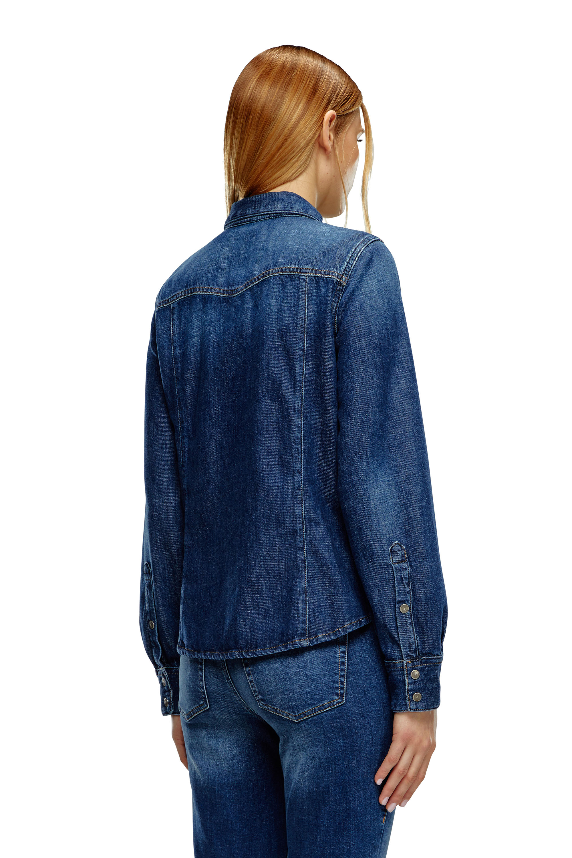 Diesel - DE-WAVES, Camisa western en denim Mujer in Azul marino - 3