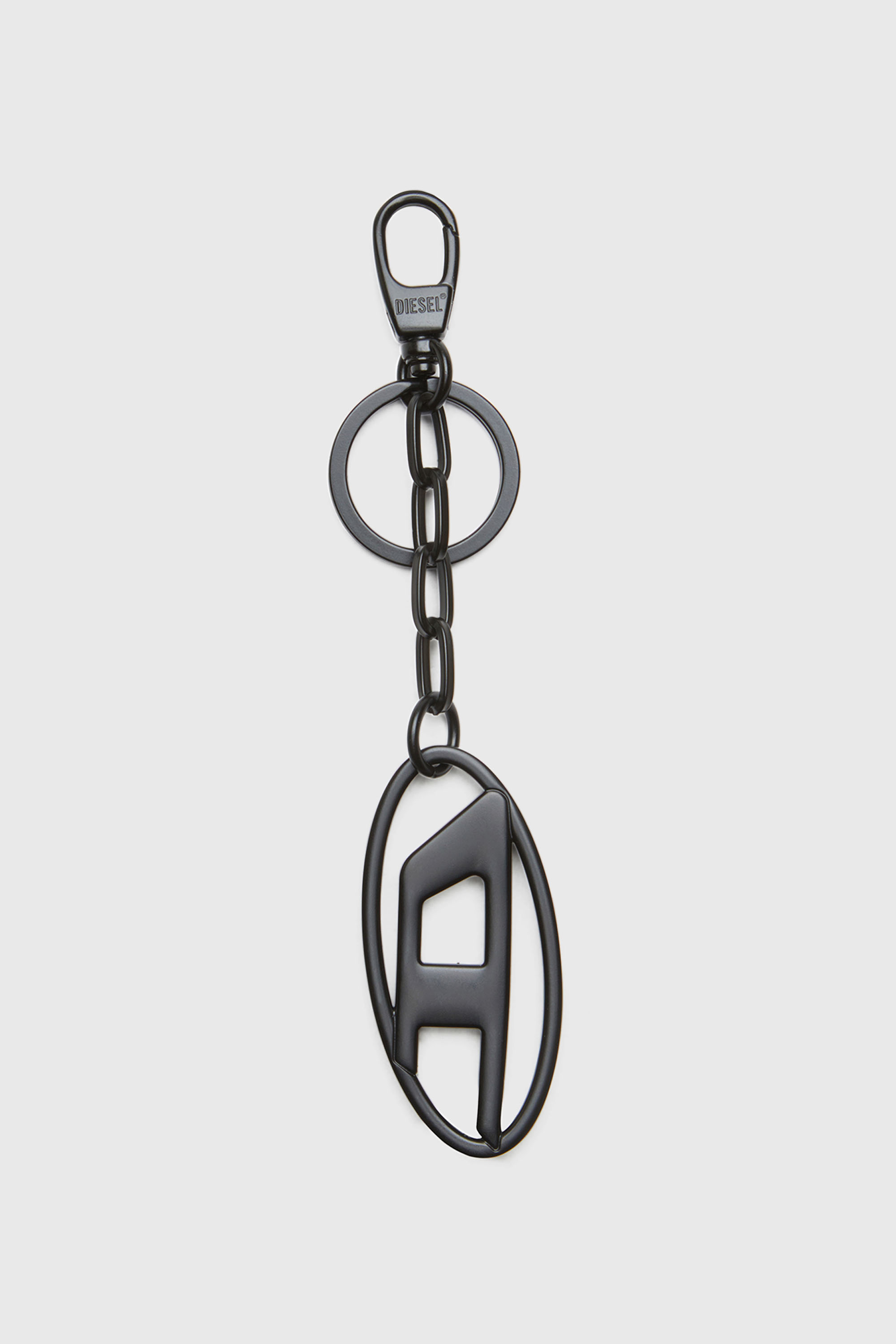 Diesel - HOLY-C, Llavero met&aacute;lico ovalado en forma de D con cristales Mujer in Negro - 2